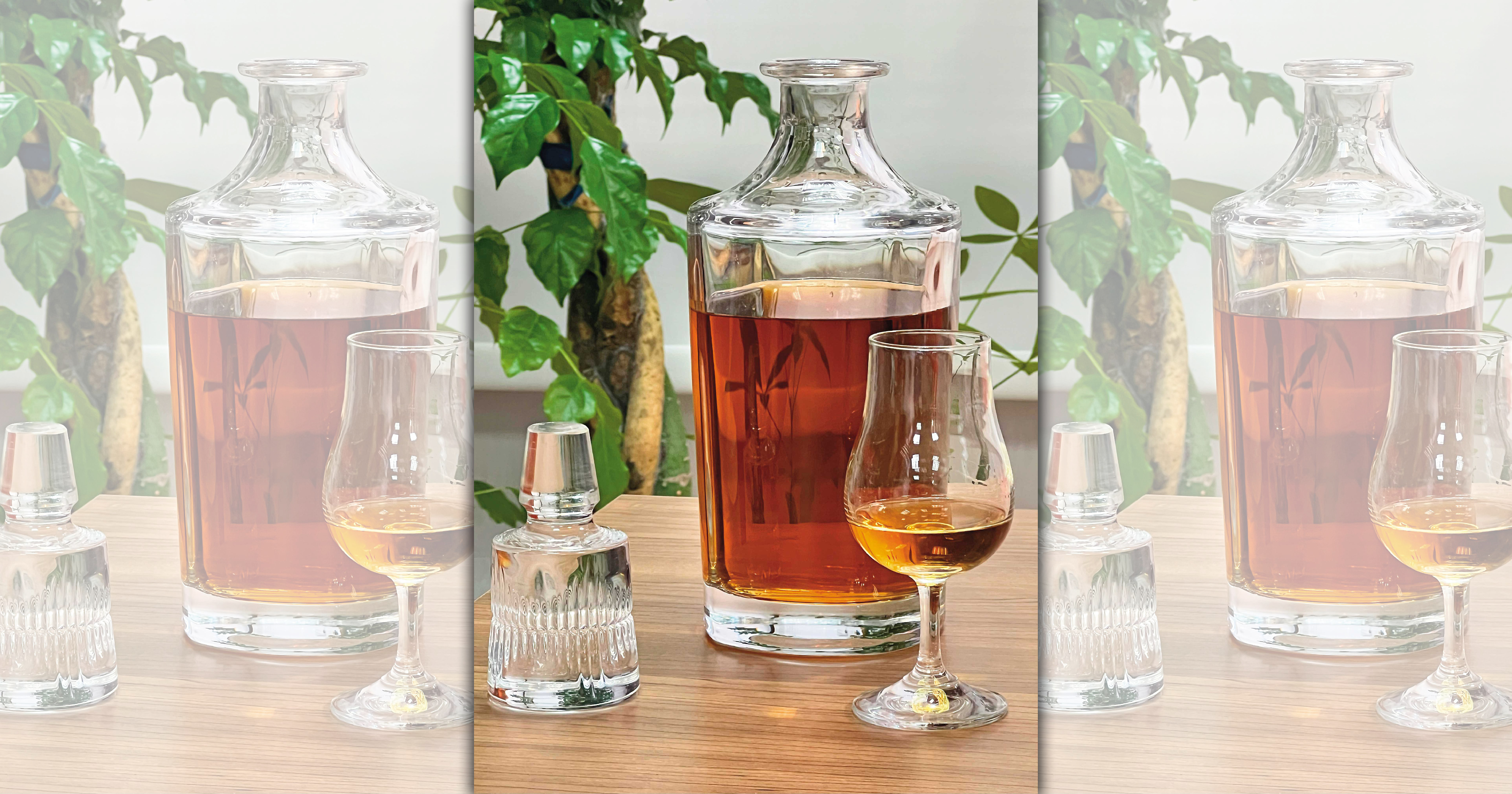 威士忌也有醒酒器，知名奧地利杯具商Riedel就有推出威士忌醒酒瓶，讓琥珀色酒液能緩慢跟空氣作用，讓酒更醇美。