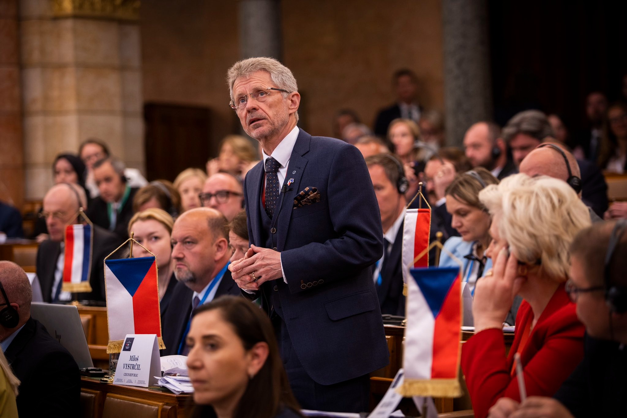 捷克參議院議長維特齊對中國破壞行動表示不滿。（翻攝自@Vystrcil_Milos X）