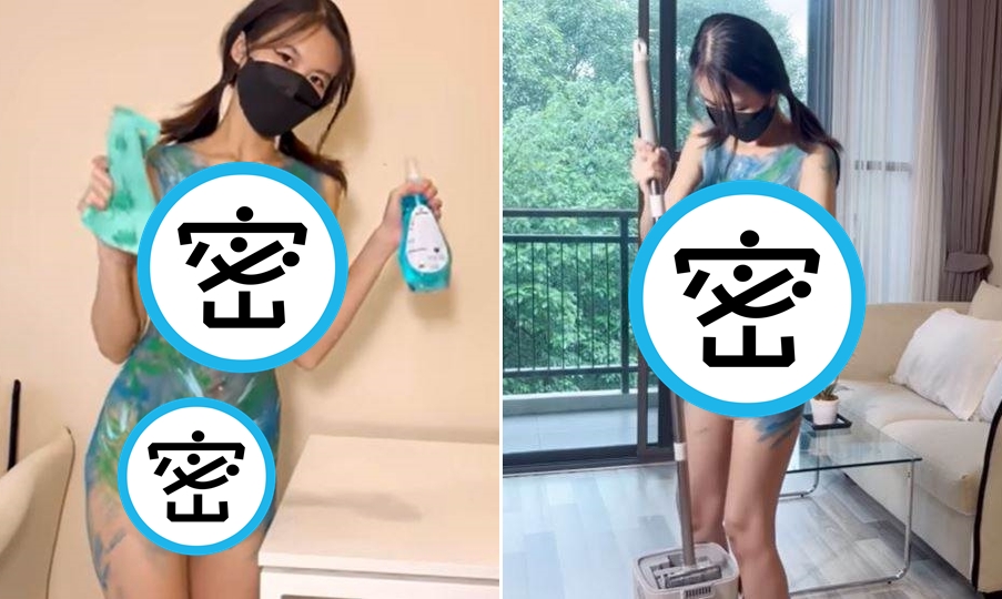 日本「正妹擠奶影片」頻道皆被Youtube以「違反社群準則」下架，不料近期又吹起新招是全裸人體彩繪清潔娘。（翻攝Youtube）