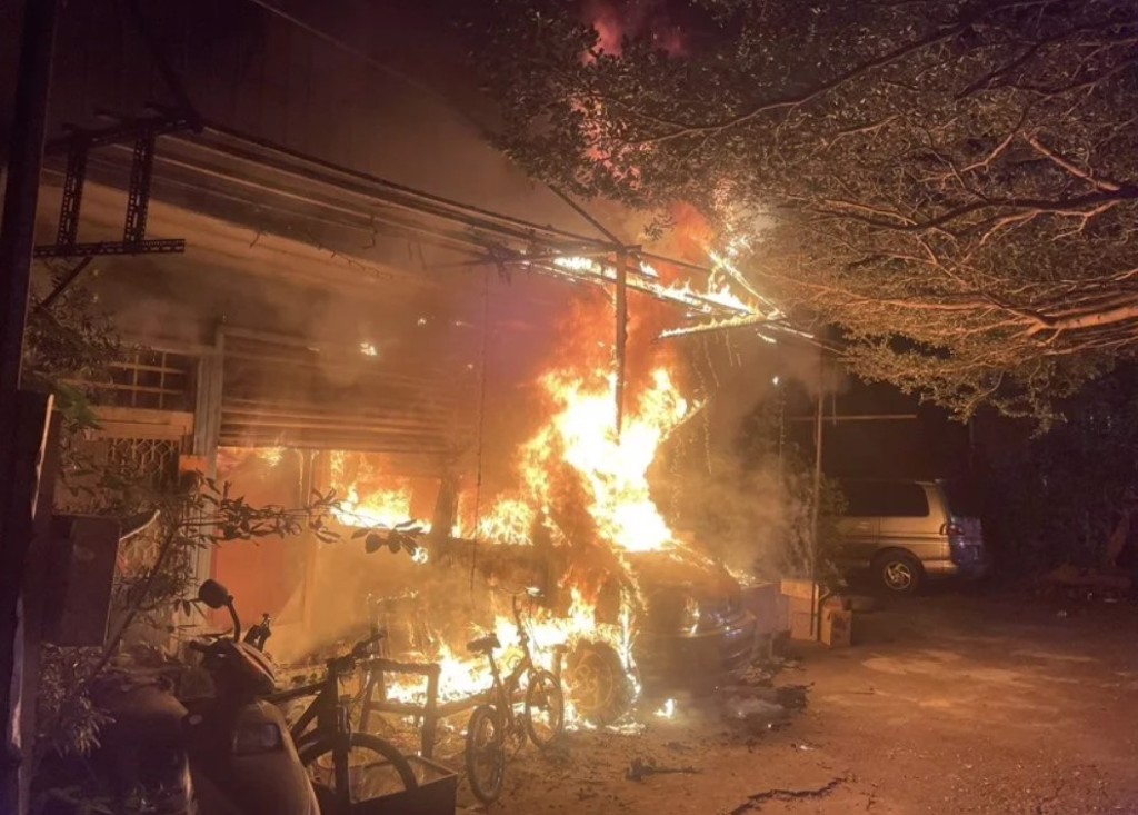 台中市烏日今(3日)凌晨發生火警。(台中市消防局提供)