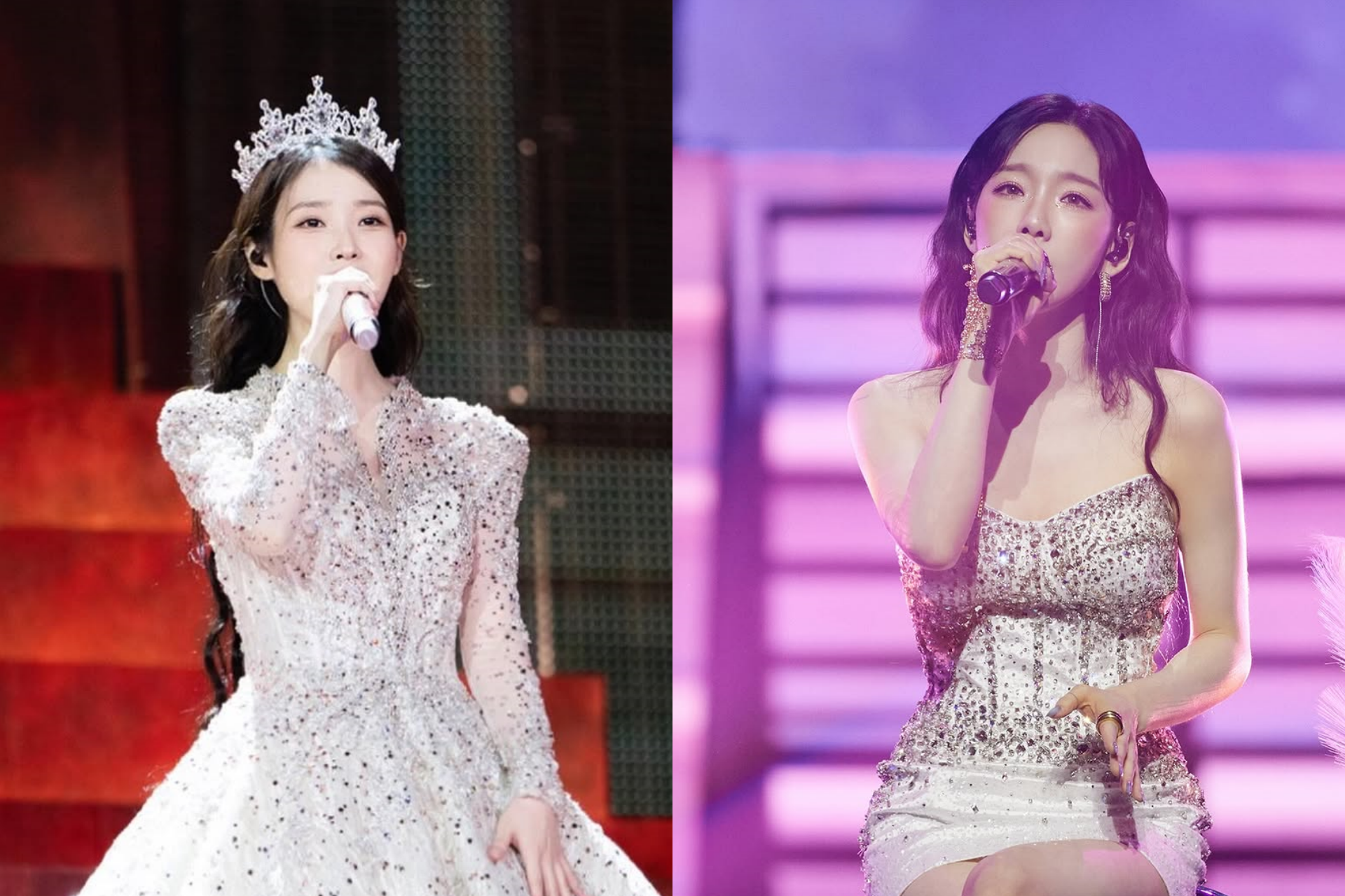 韓國慶尚北道近期發生嚴重山林火災，韓星紛紛捐款救災，左為IU，右為太妍。（合成圖，左翻攝自Instagram@dlwlrma、右翻攝自@ taeyeon_ss）