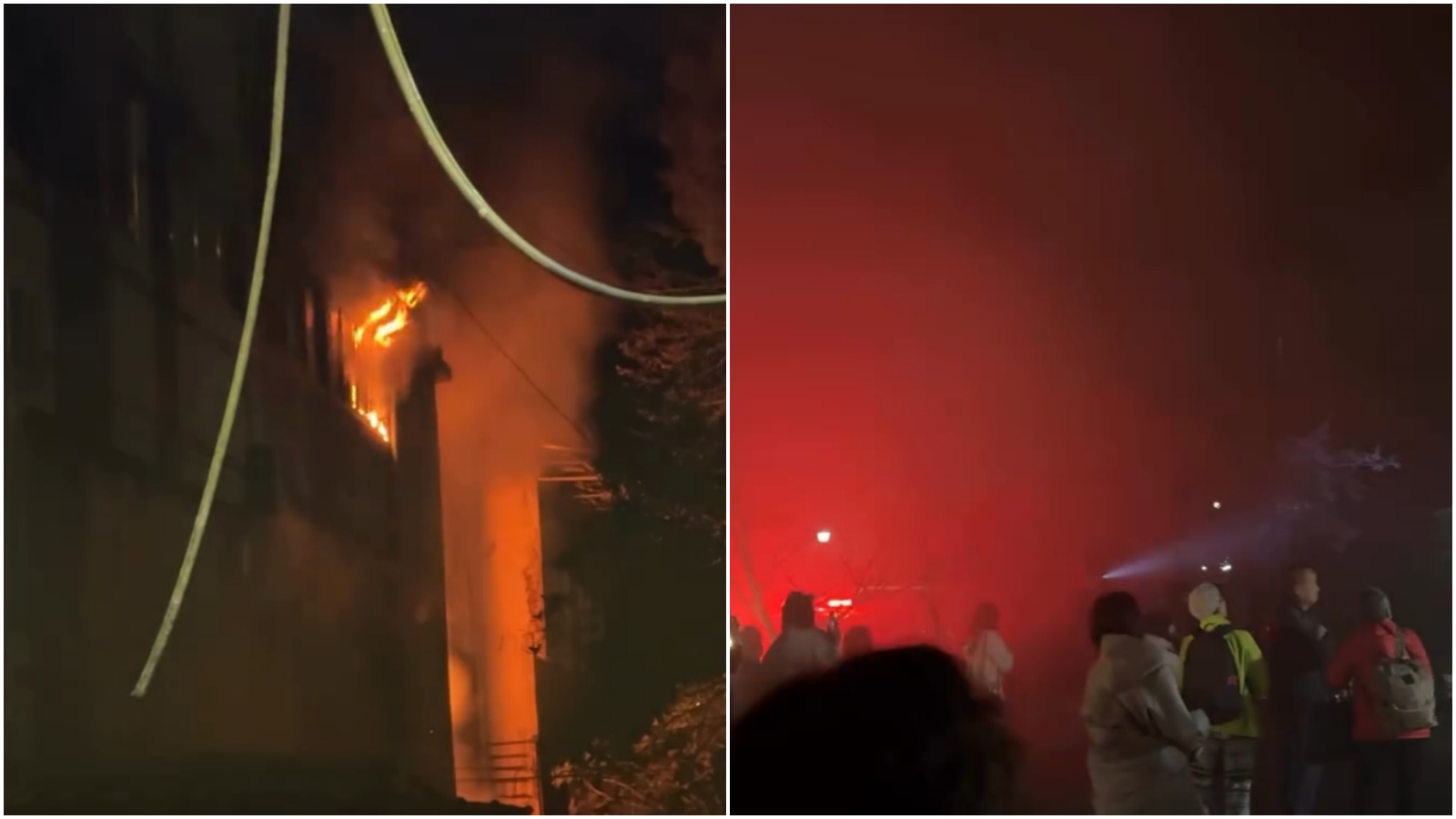 嘉義阿里山高峰大飯店發生深夜火警，旅客緊急疏散逃生。（Threads@k.kitty__17授權提供）