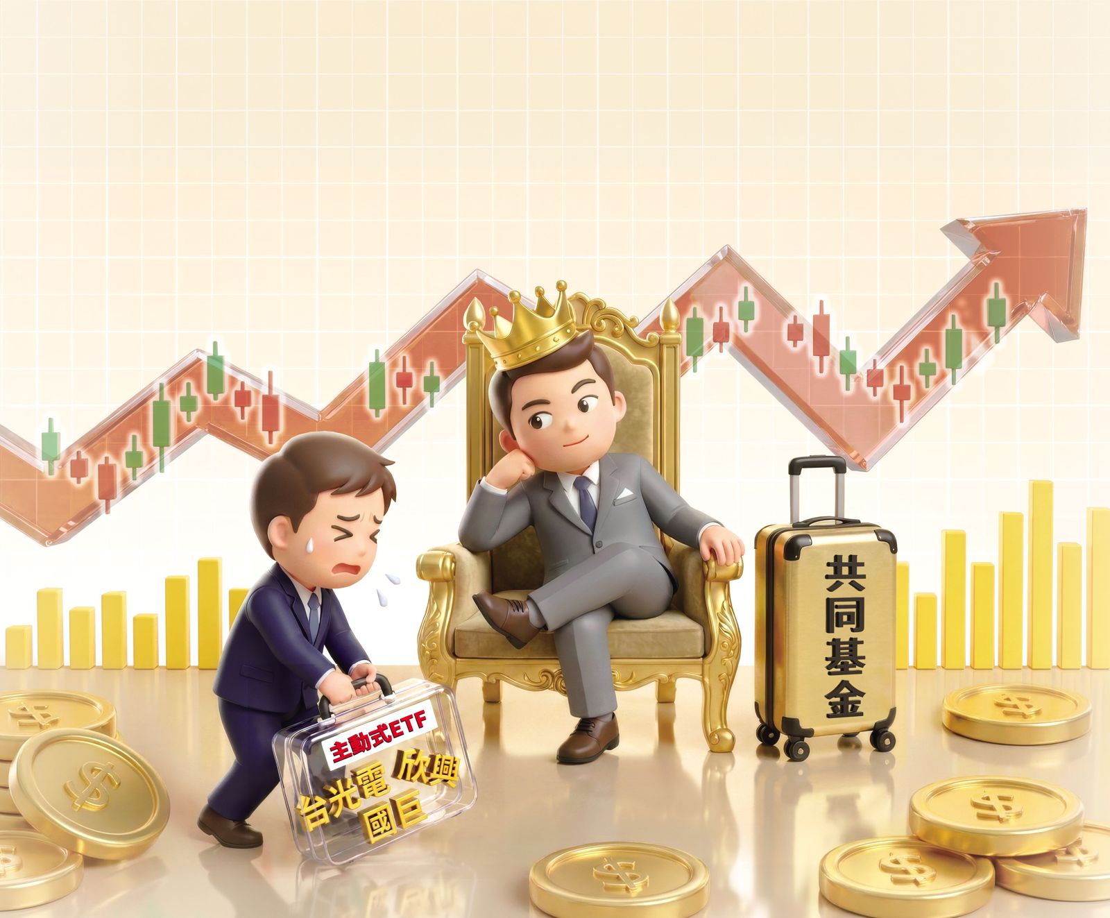 主動式ETF掀投資熱潮，但台股基金更犀利，專家認為，主動式ETF每日公開持股，是績效落後主因。（此照片由AI軟體magnific優化，本刊美術組後製）