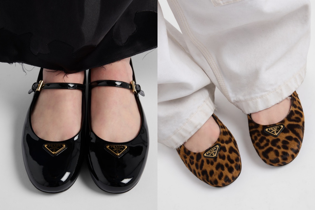 PRADA今年春夏推出多款的芭蕾舞平底鞋。（PRADA提供）