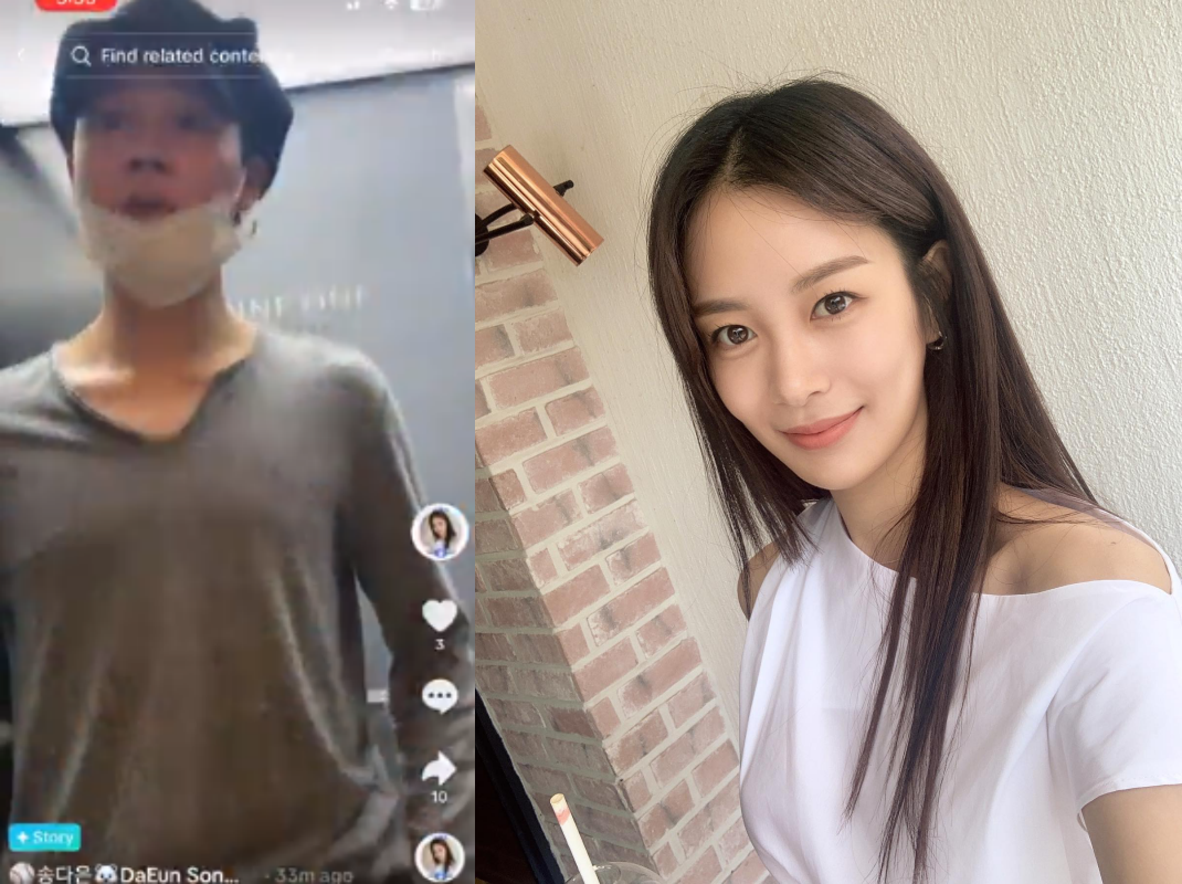 BTS成員Jimin(左)透過公司發表聲明承認曾與女星宋多恩交往過。(網路圖片)