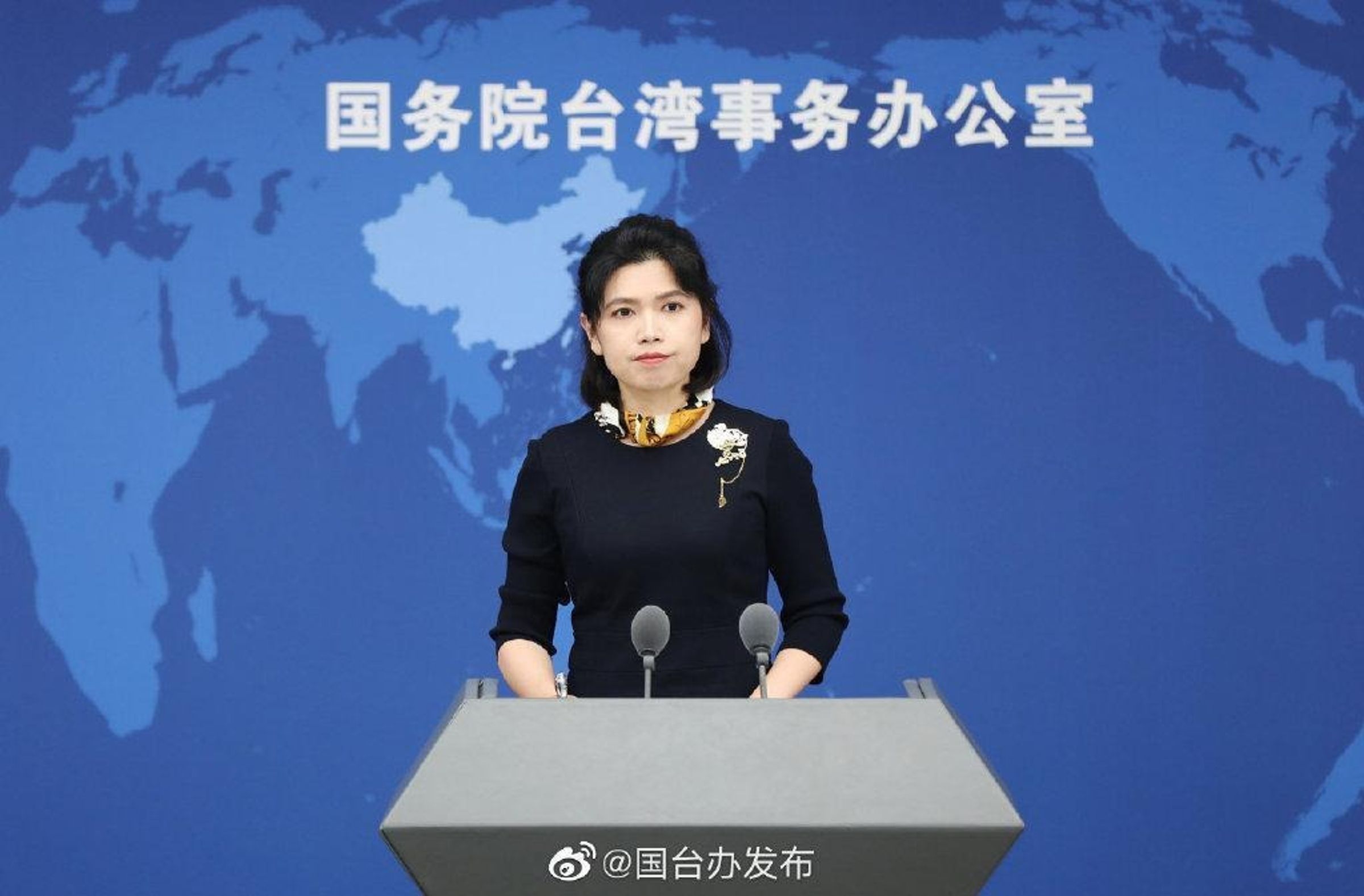 針對中國漁船翻覆案,國台辦要求台灣方面盡快公布真相、嚴懲相關人員。圖為國台辦新聞發言人朱鳳蓮。(翻攝自國台辦發布微博)