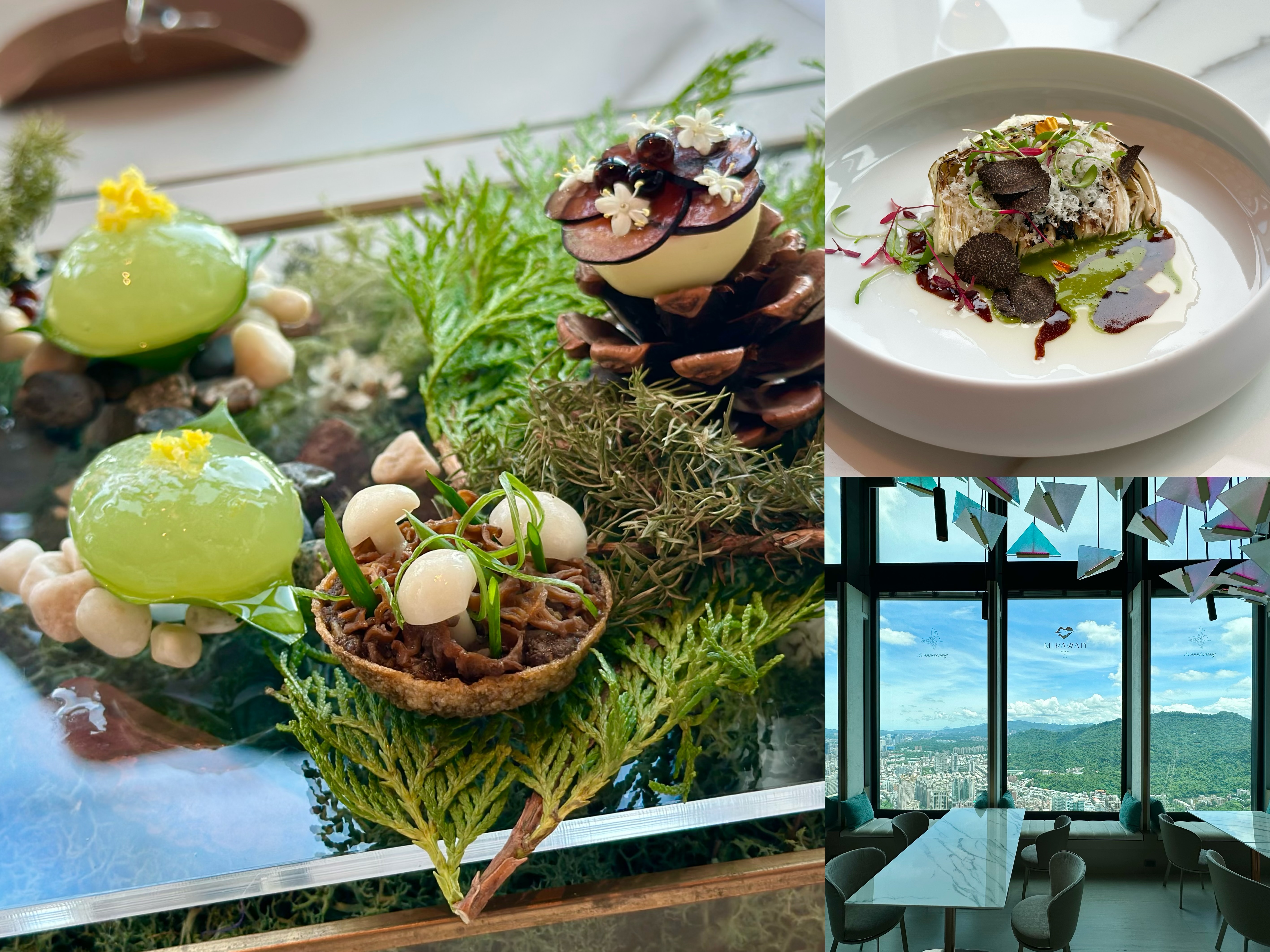 法式餐廳「MiraWan Eatery」推出全新森林系晚間套餐，與花系下午茶套餐。