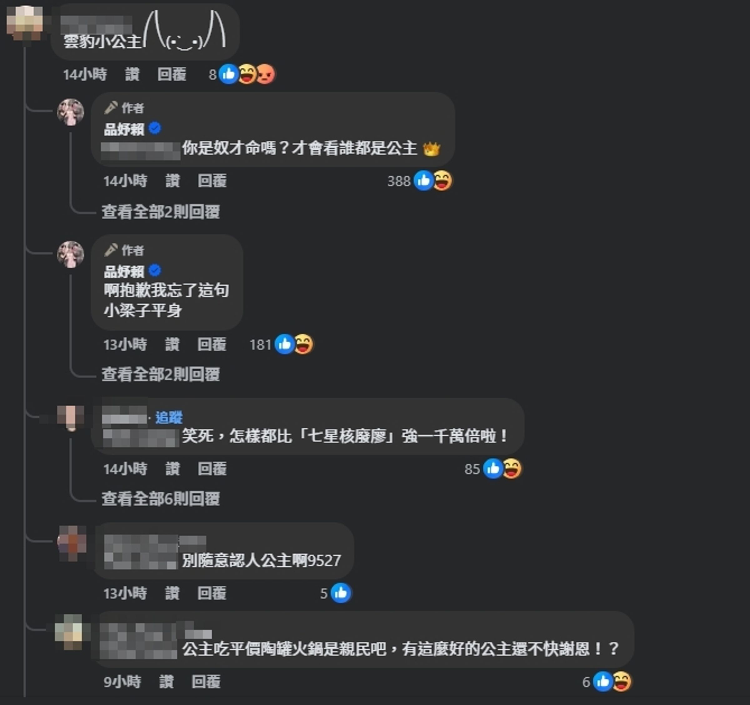 對於酸民留言,賴品妤不客氣反嗆。(翻攝自臉書@品妤賴)