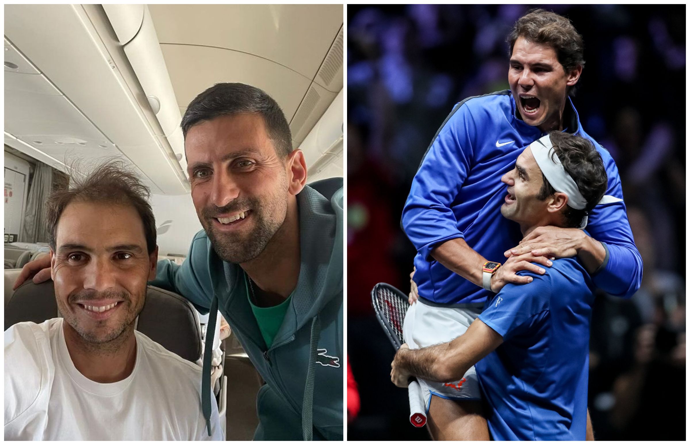 納達爾、費德勒、喬科維奇並稱「網壇三巨頭」。(翻攝djokernole IG、X@WeAreTennis)