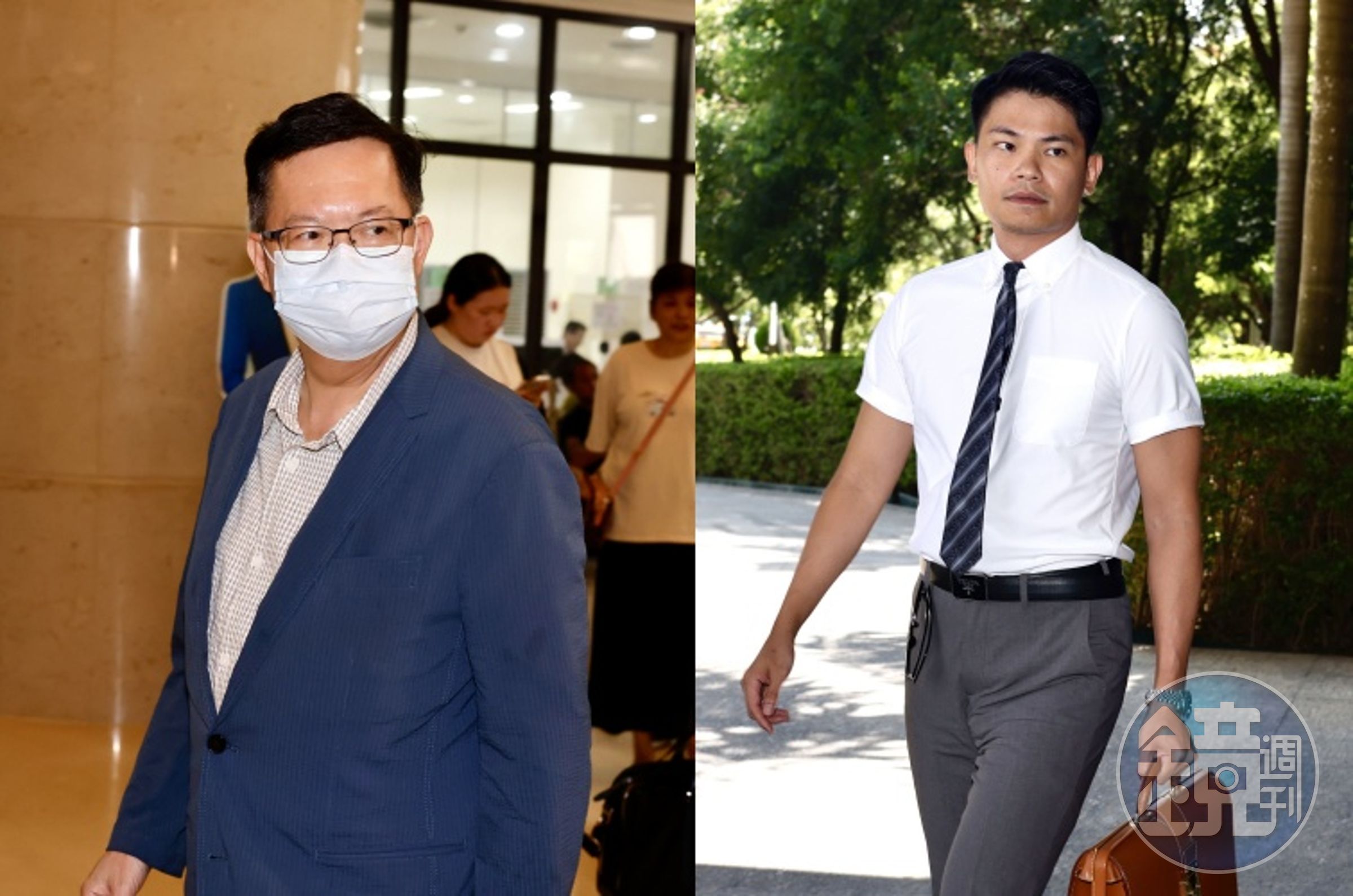 本刊之前就踢爆陳嘉義(右)將官商會議紀錄刻意刪去與會桃園市府官員,形塑成鄭文燦(左)與廖氏父子密會。