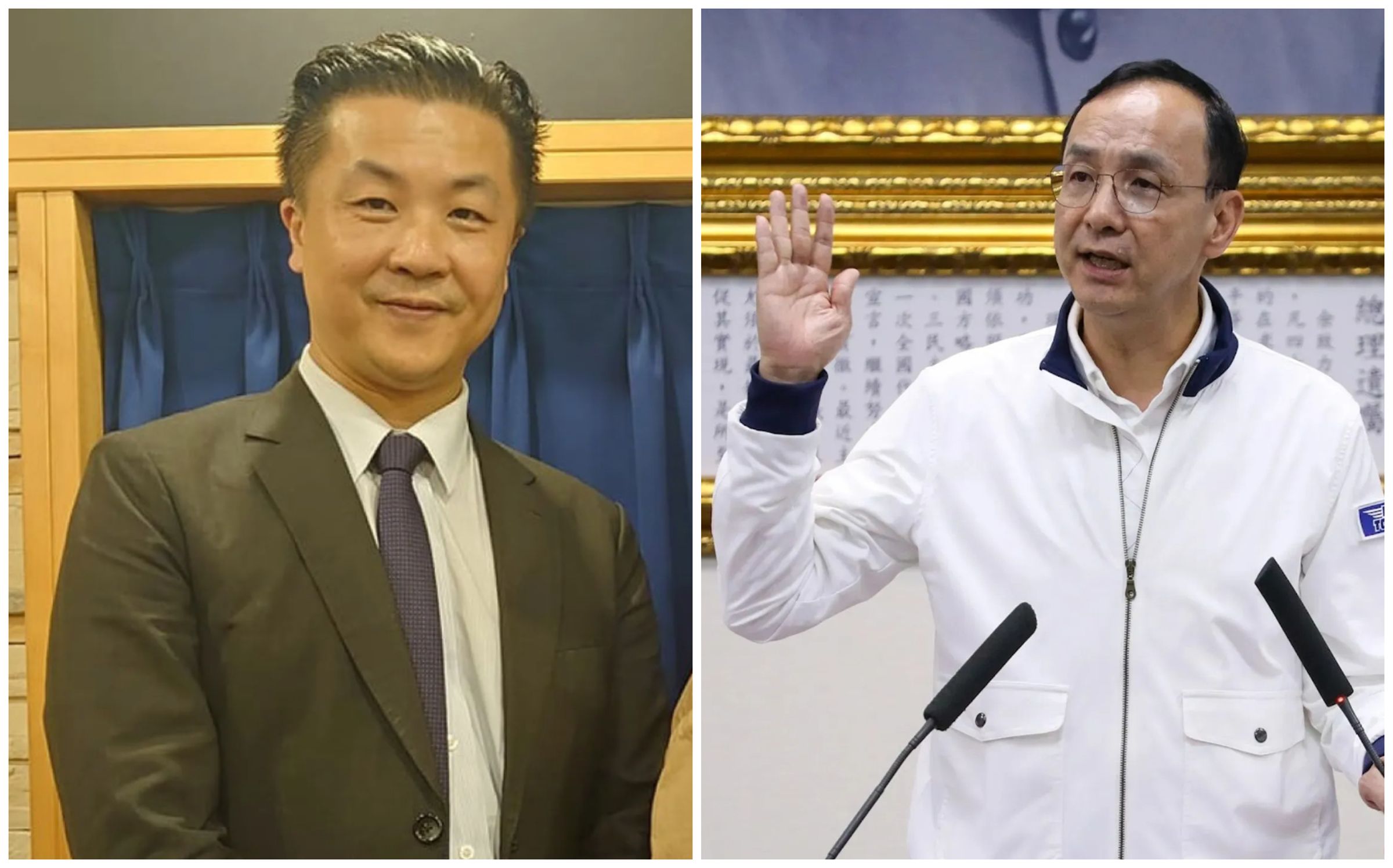 呂秋遠（左圖）的5000字長文，澄清私生子風波，卻被發現開頭抄襲朱立倫（右圖）10年前的貼文。（翻攝呂秋遠臉書、國民黨提供）
