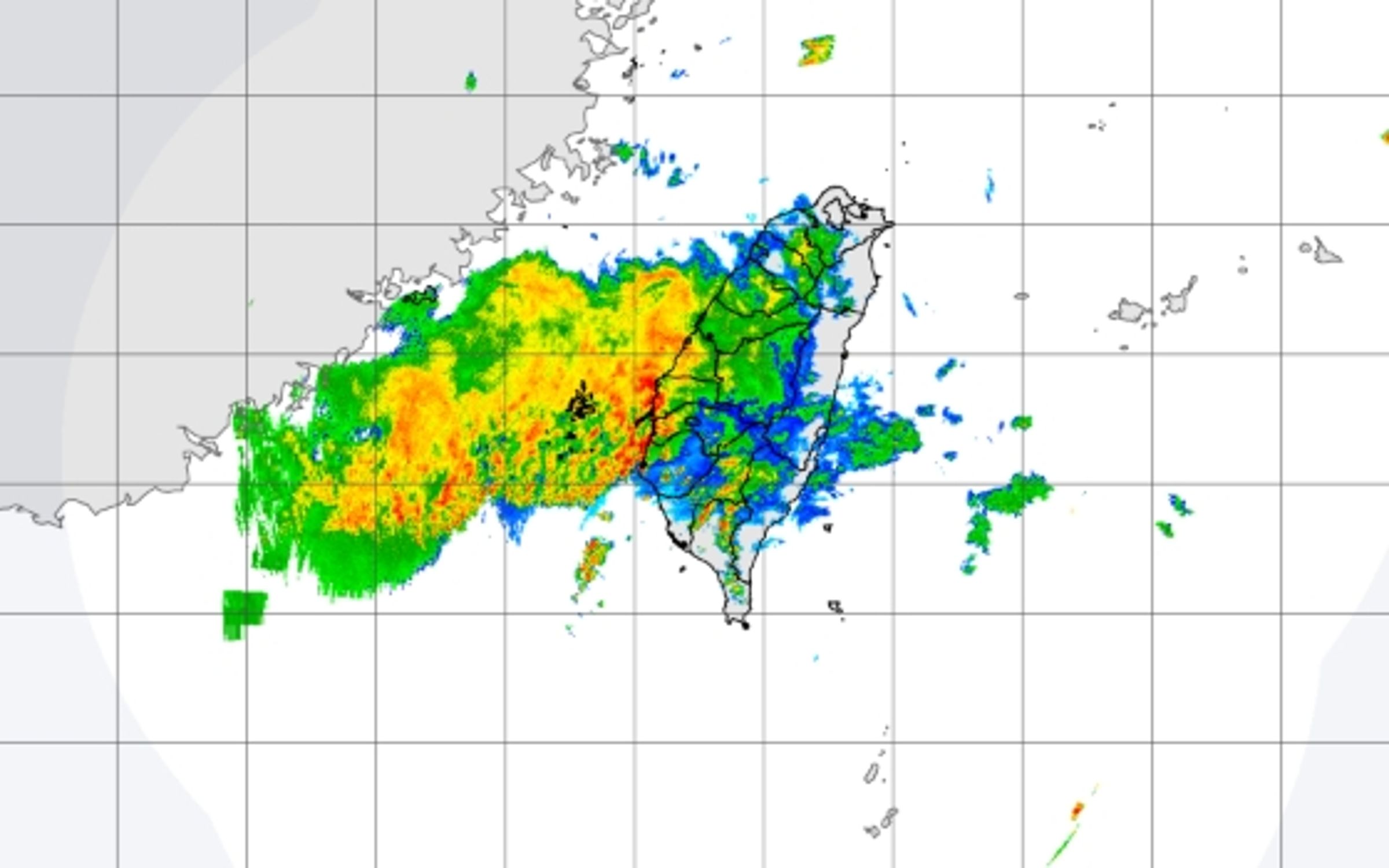 中央氣象署對4縣市發布大雷雨即時訊息,並對9縣市發布豪、大雨特報。不過北北基則亮出高溫特報。(翻攝自中央氣象署官網)