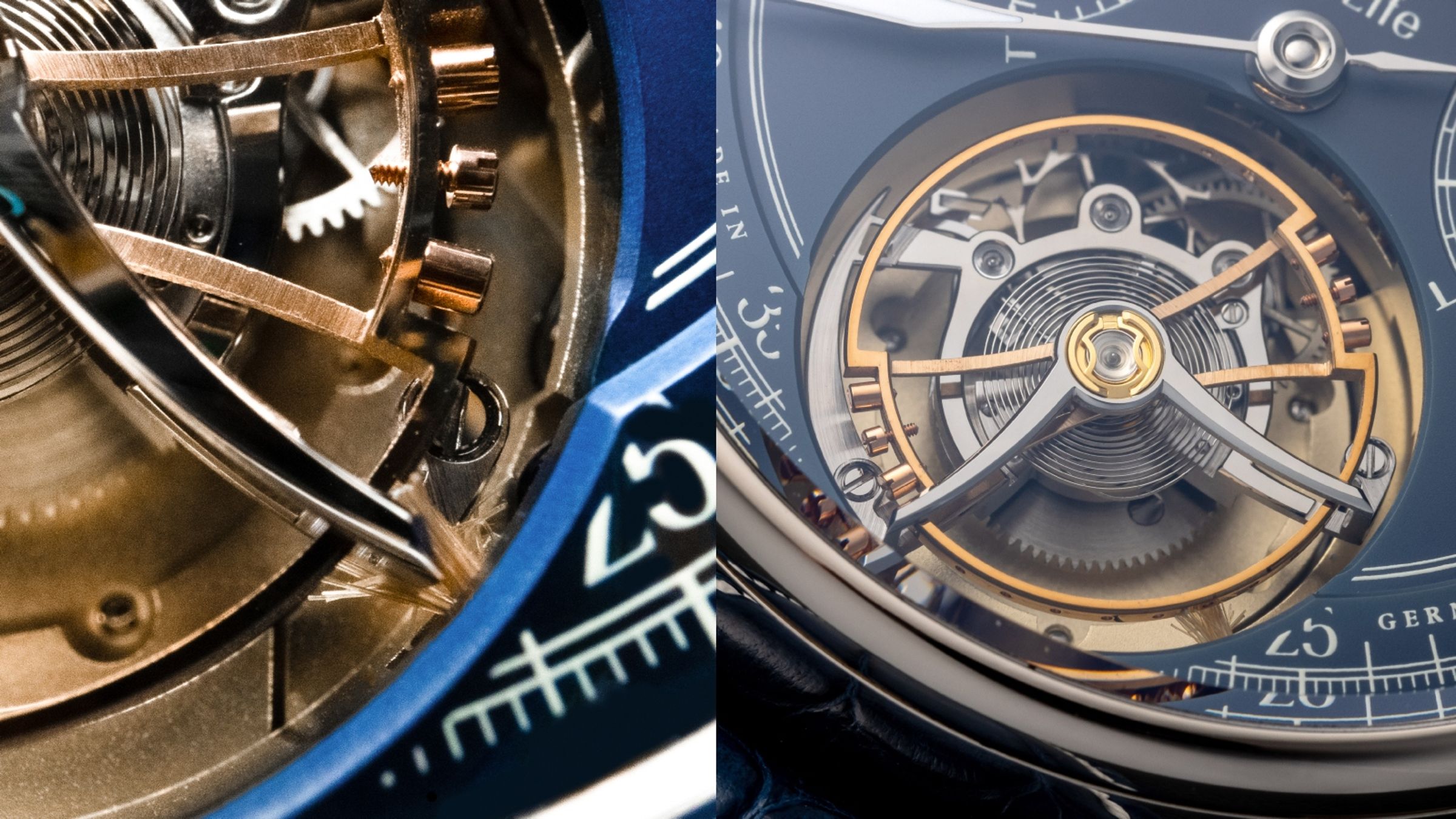以真人髮束在啟動停秒裝置時制停擺輪,是MORITZ GROSSMANN的一大特色(圖左為特寫圖)。用來做為停秒裝置的髮絲刷,設計靈感來自修飾部門工匠在檢測平衡擺輪時,以刷具來回觸動表面的步驟,品牌現今已為此技術取得專利。