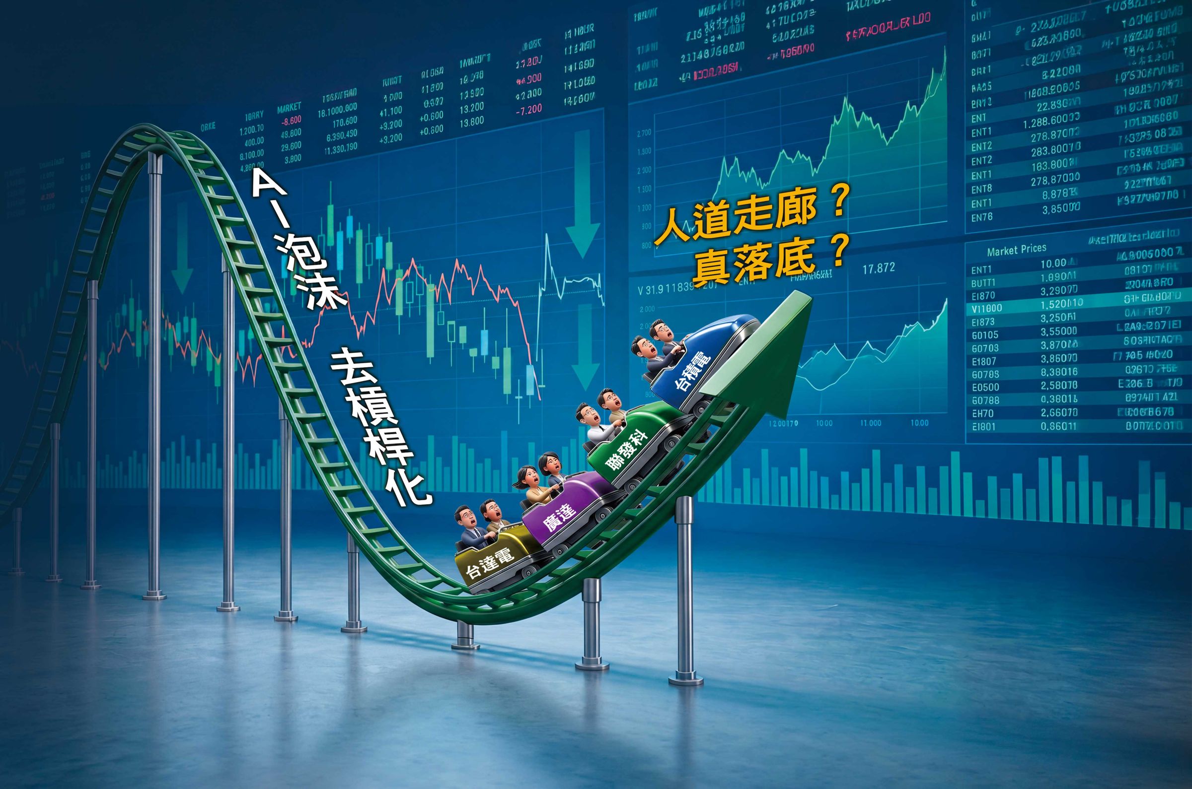 台股上週一度跌破4萬點,股民哀鴻遍野。(AI繪圖magnific生成,本刊美術組後製)
