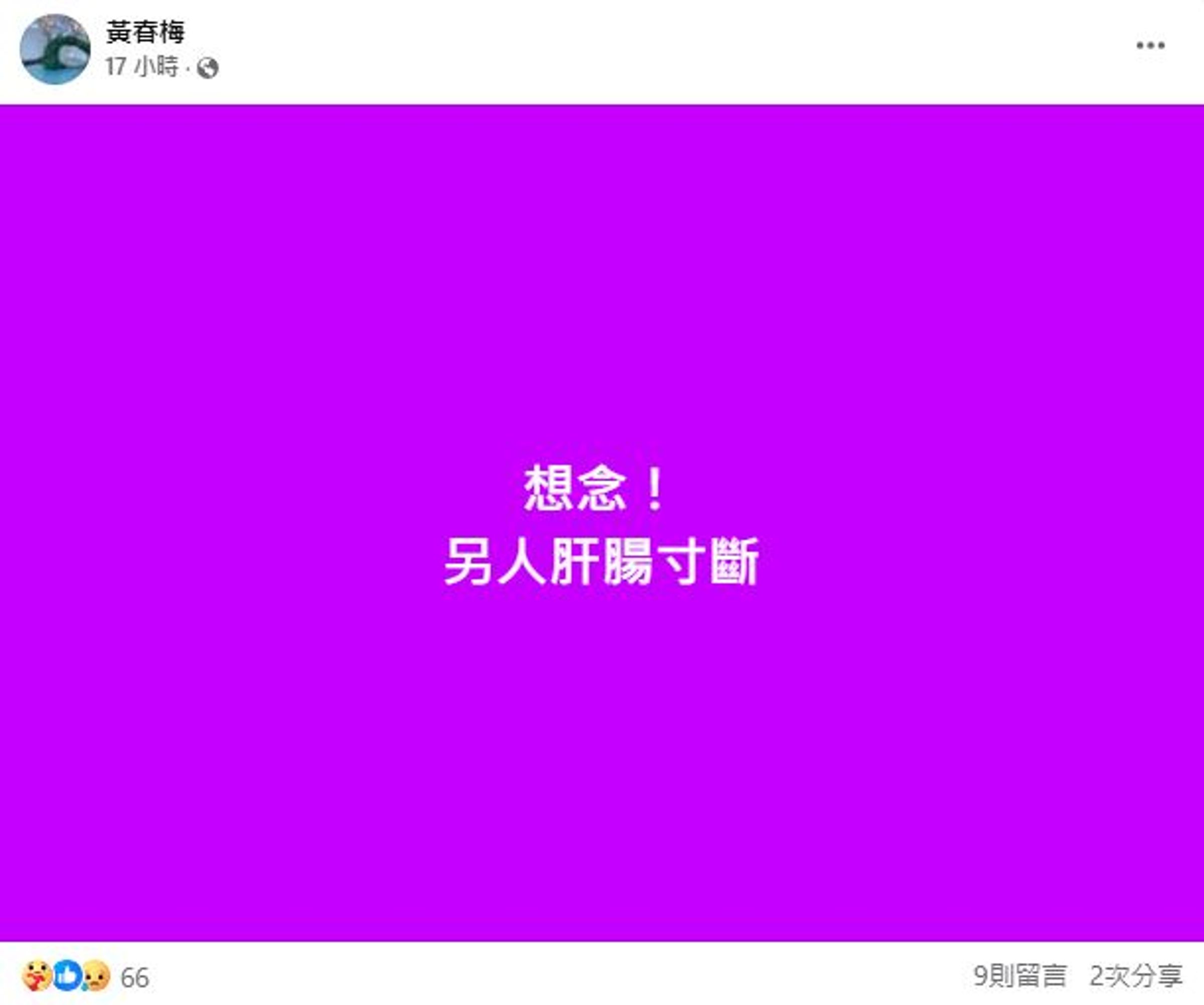 黃春梅(S媽)也多次在社群平台吐露思念之情。(翻攝自臉書)