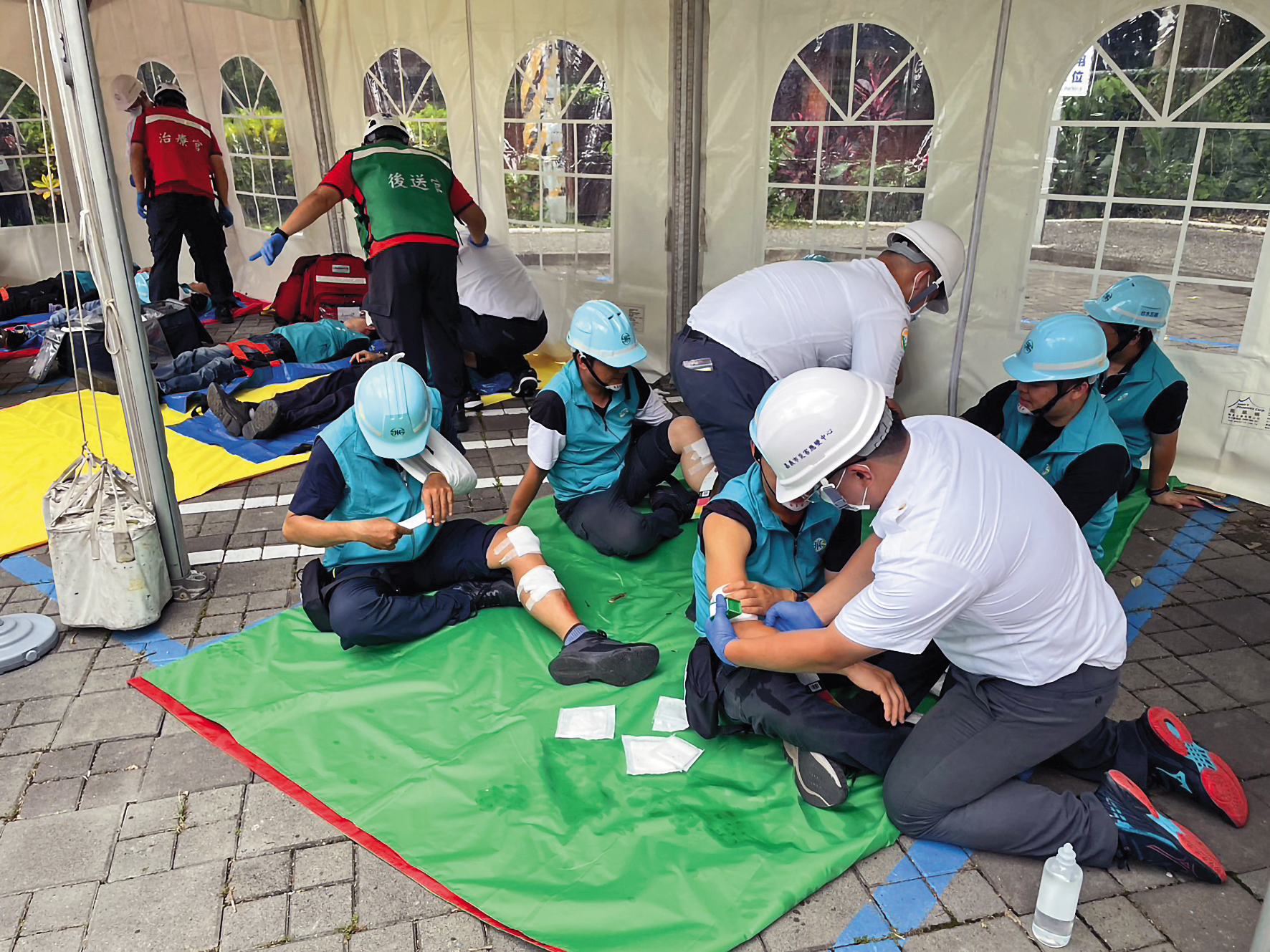 城鎮韌性全民防衛演習模擬戰時的民生供應、醫療救援、物流調度。（翻攝嘉義市防災資訊網）