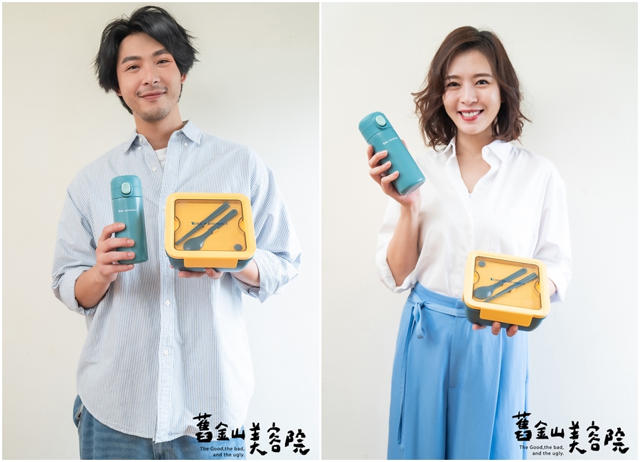 劉品言(右圖)身體力行環保;連晨翔(左圖)獲得劇組環保餐具十分驚喜。(TVBS提供)