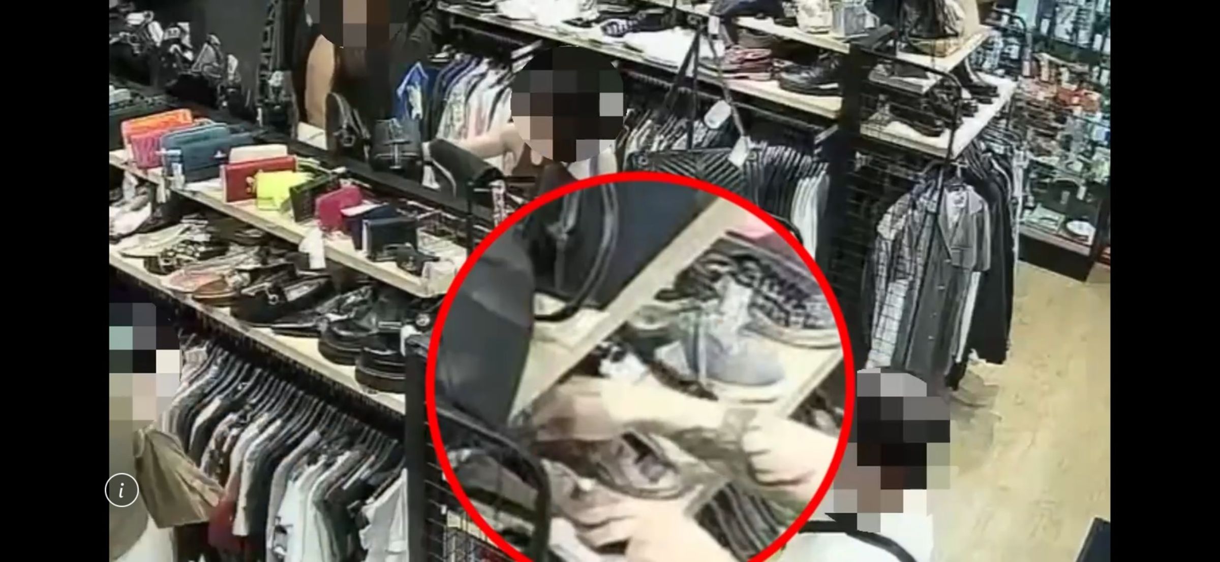陳男趁店員不注意,用美工刀劃破名牌精品運動鞋。(翻攝畫面)