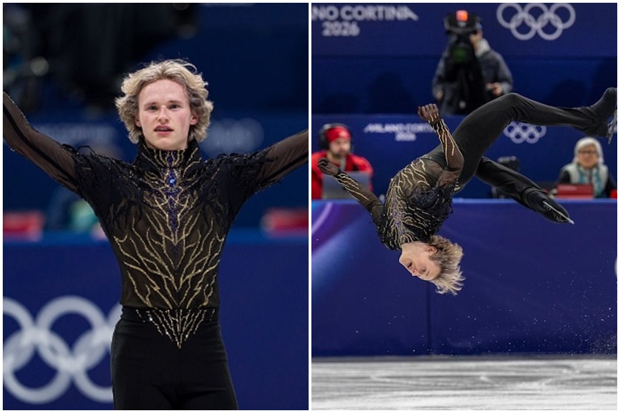 本屆最受矚目的焦點之一,莫過於美國年僅21歲的花式滑冰選手伊利亞馬里寧(Ilia Malinin)。(翻攝自X、IG@DUjK8IoEl9g)