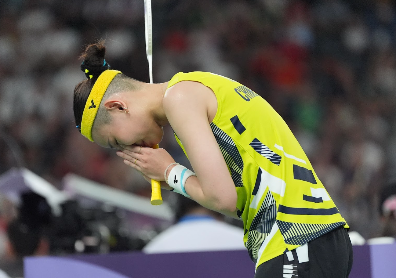 羽球天后戴資穎對戰好友依瑟儂落敗，淚灑球場。（中華奧會提供）