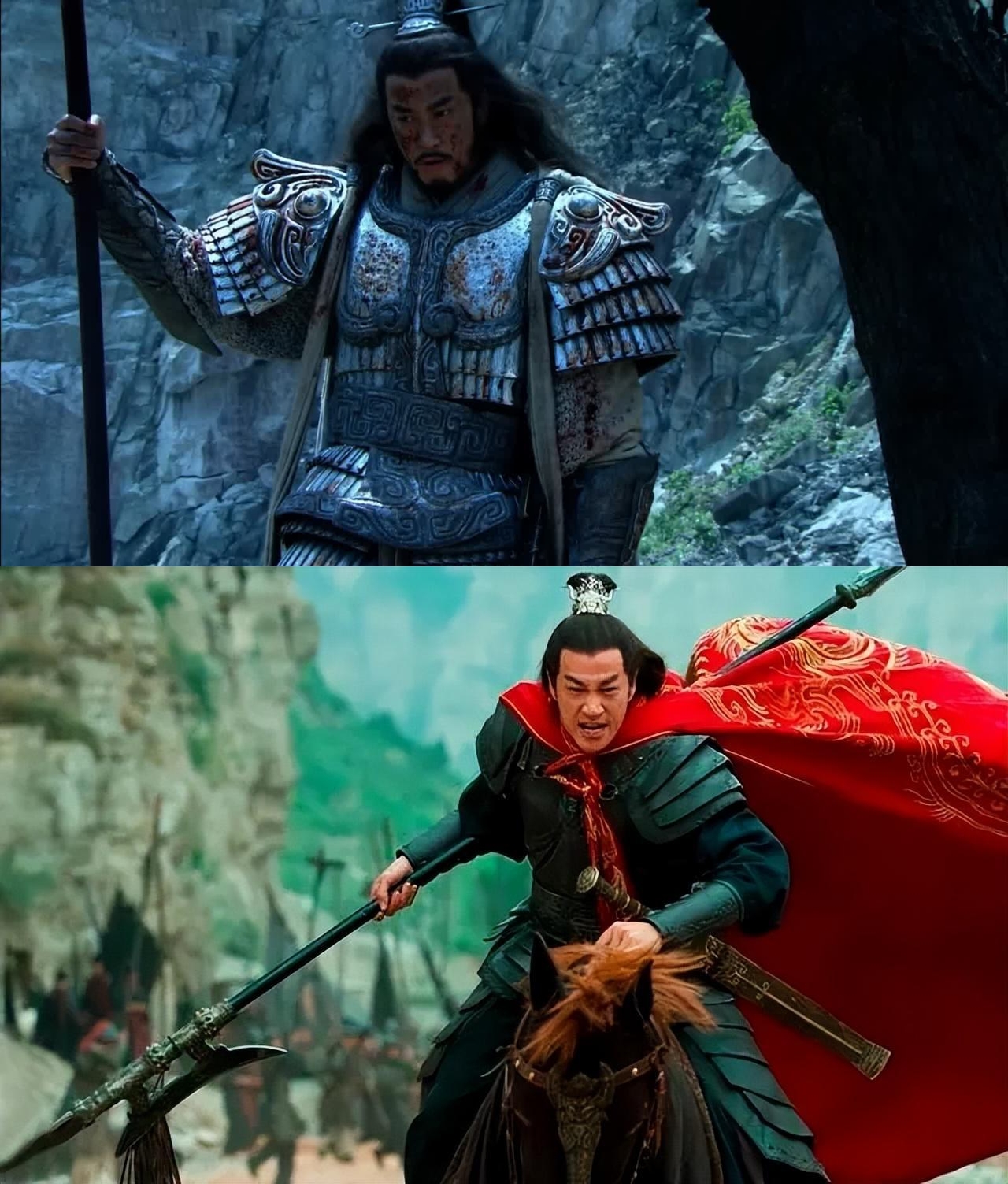 《楚漢傳奇》的「項羽」與《三國》的呂布何潤東都演過，都是歷史上戰神一類的人物。（微博圖片）