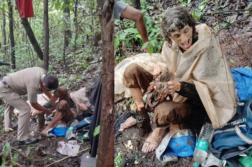 卡伊被救出時聲稱自己被前夫用鐵鍊綁在樹上，餓成皮包骨。（翻攝X@MerGarza、@anitaklab）