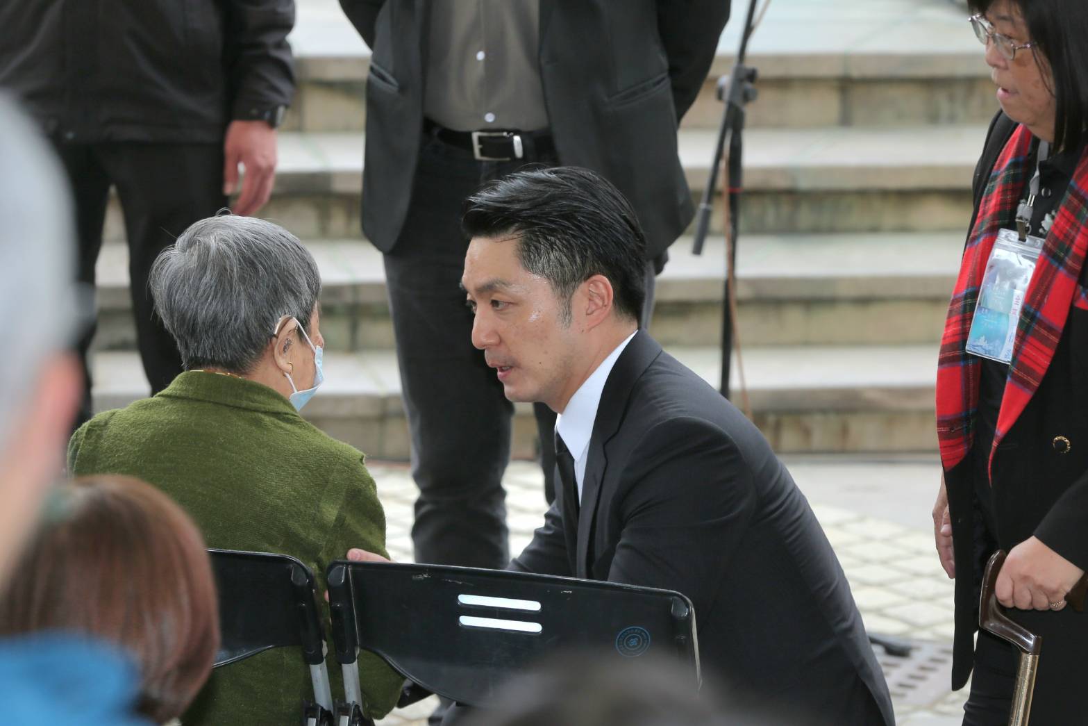 蔣萬安今日出席228和平紀念公園追思活動。(鏡報姜永年)