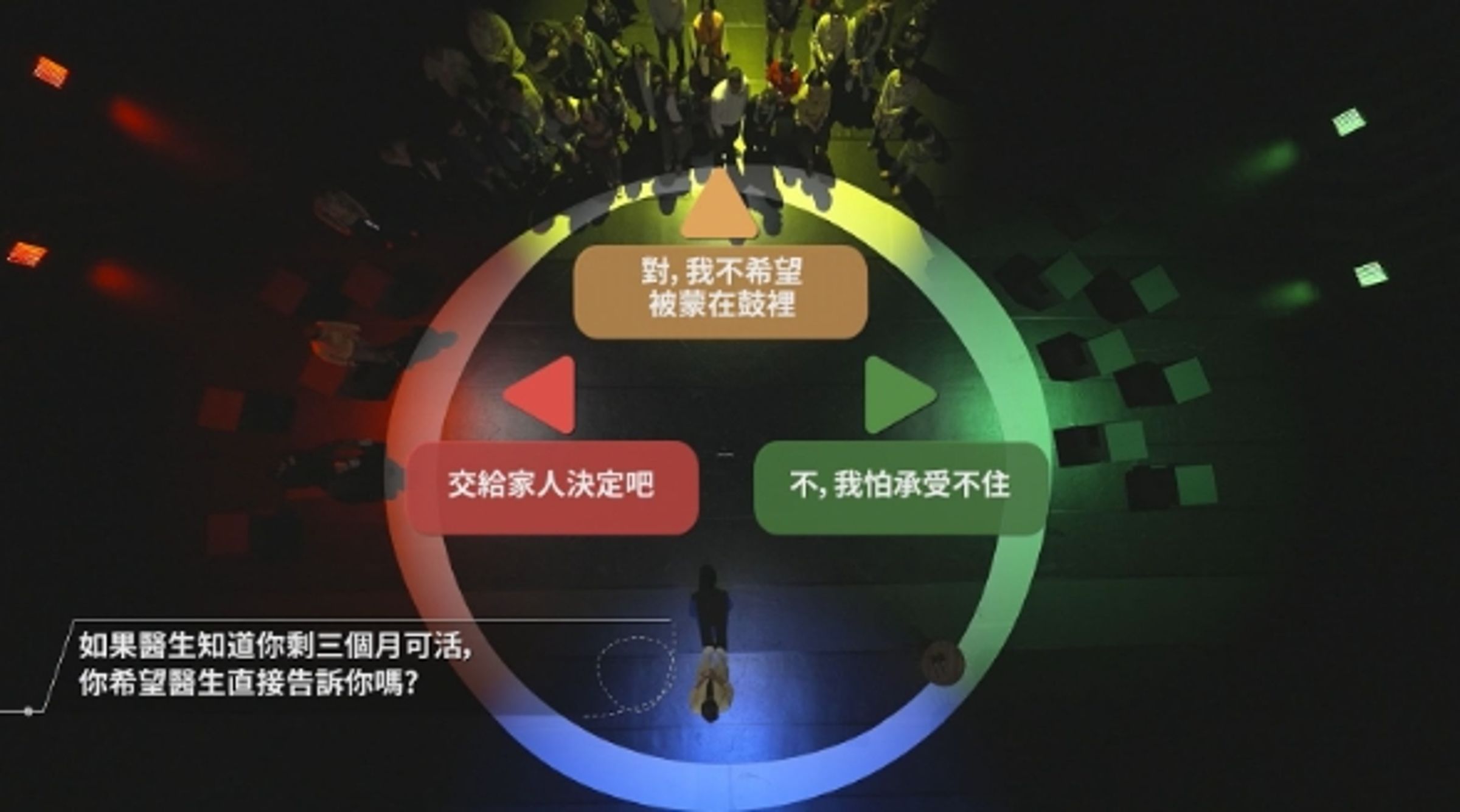 本週五《公視主題之夜SHOW》論壇以「將死之前，如何度過每一天？」為題，來賓都想知道「生命剩餘時間」。  ( 公視提供 )