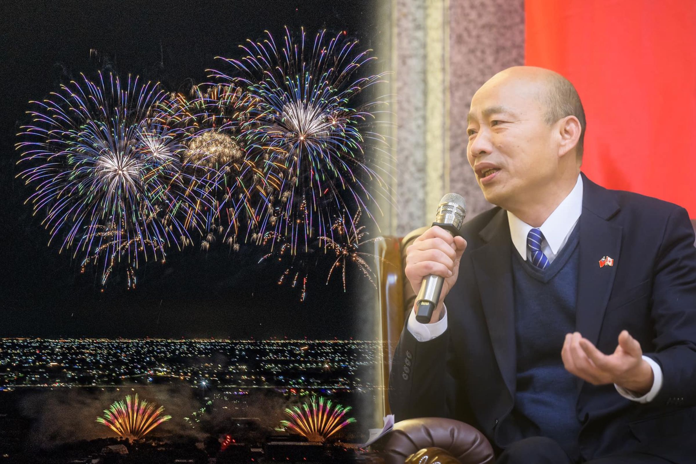 韓國瑜談國慶焰火在雲林3大意義。(合成圖;翻攝張麗善、韓國瑜臉書)