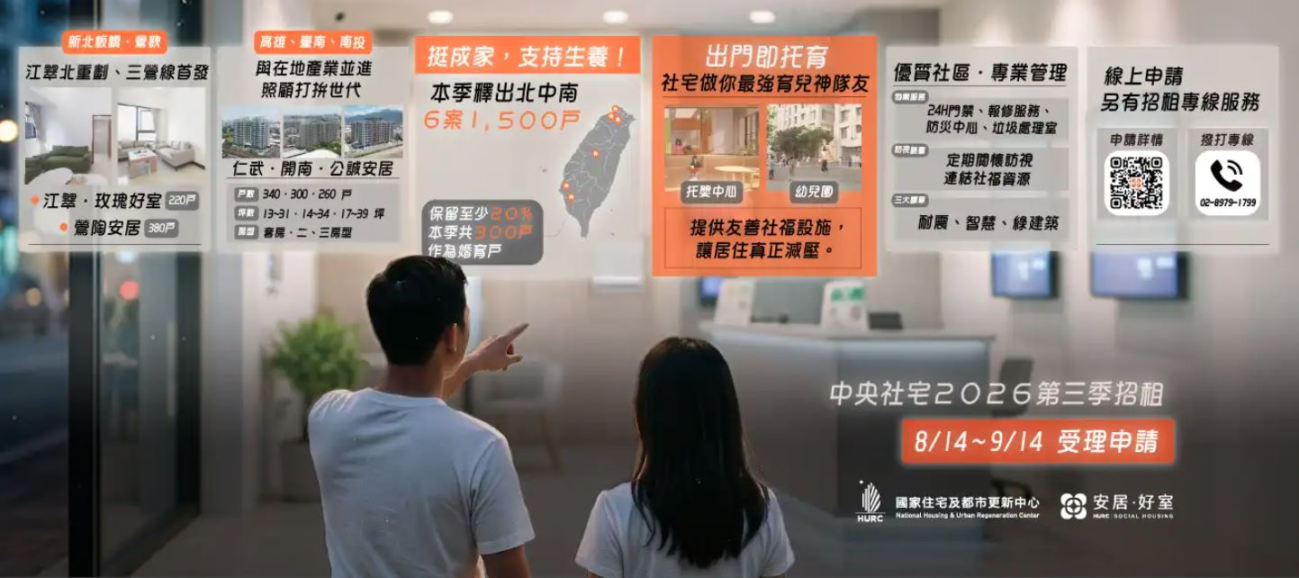4縣市社宅8/14起開放申請。(翻攝國家住宅及都市更新中心官網)