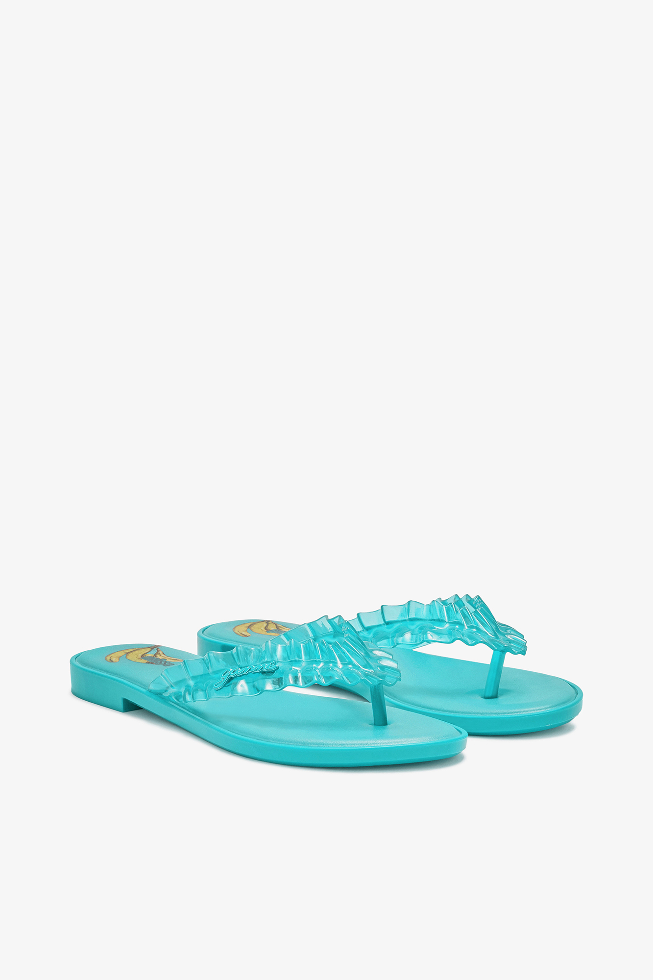 Melissa/GANNI夾腳拖鞋(深海藍)。NT$3,800(惇聚國際提供)