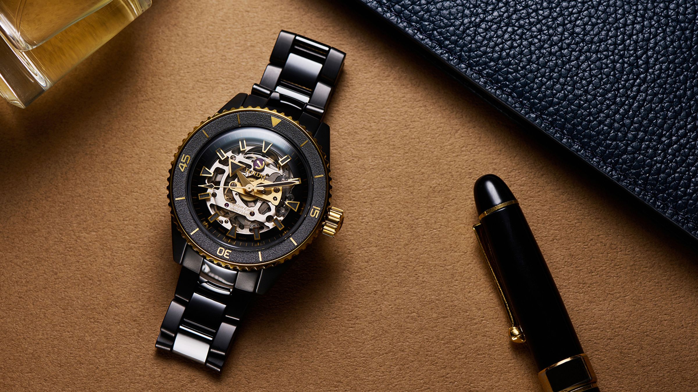 RADO Captain Cook High-Tech Ceramic Skeleton X TAIPEI 101 Limited Edition｜錶徑43mm／高科技陶瓷錶殼／時、分、秒指示／R808自動上鍊機芯／動力儲存約80小時／防水300米／定價NT$158,300（限量101只）