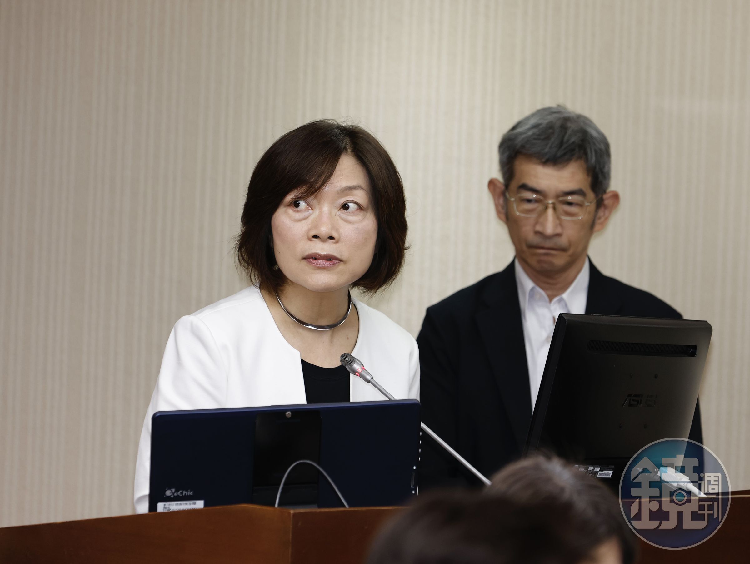 勞動部長何佩珊今至立法院衛環委員會進行業務報告,