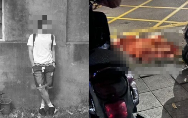 貝男（左圖）曾在臉書分享自己教學、唱歌跳舞的精采生活。然而，如今他卻陳屍機車停車格前警方。（翻攝自臉書／翻攝畫面）