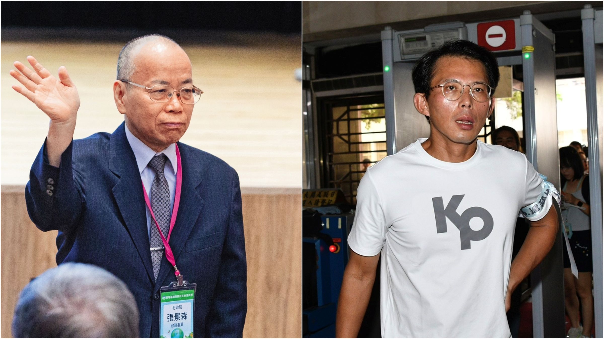 張景森（左）曾遭黃國昌狗仔隊跟監，今發文痛批黄應該要下地獄。（合成圖；鏡報李智為攝）