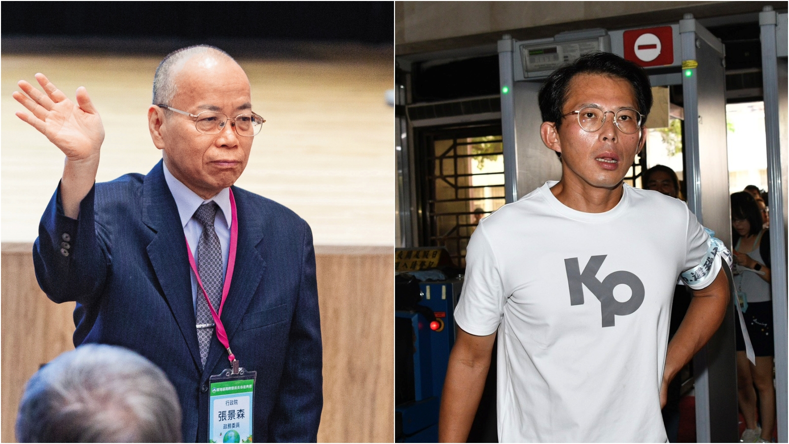 張景森（左）曾遭黃國昌狗仔隊跟監，今發文痛批黄應該要下地獄。（合成圖；鏡報李智為攝）