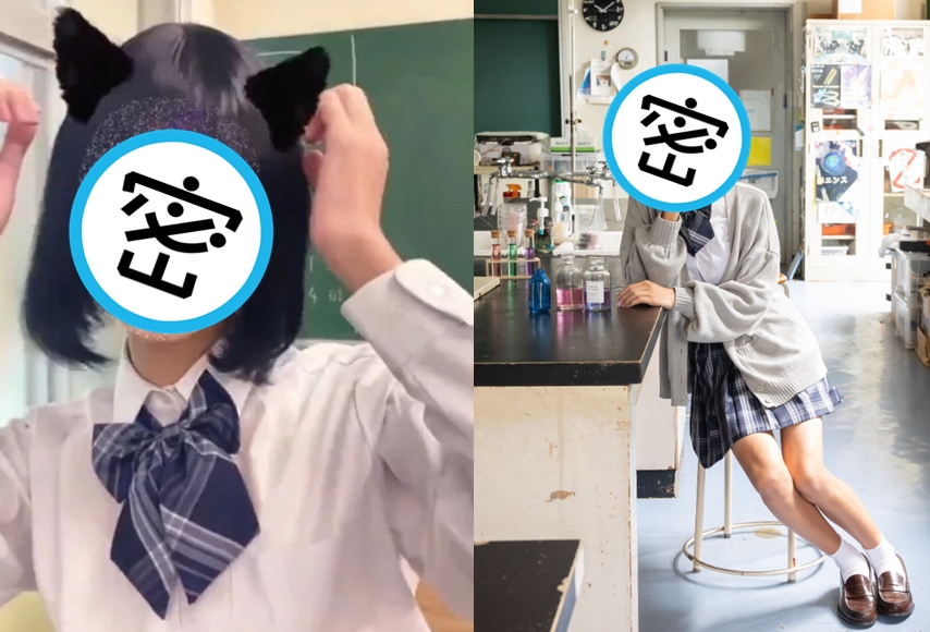 日本筑駒高校是所男校，每年都是男學生角半女裝角逐「筑駒小姐」。（翻攝X@miss_tk2023、IG@miss_tk2023）