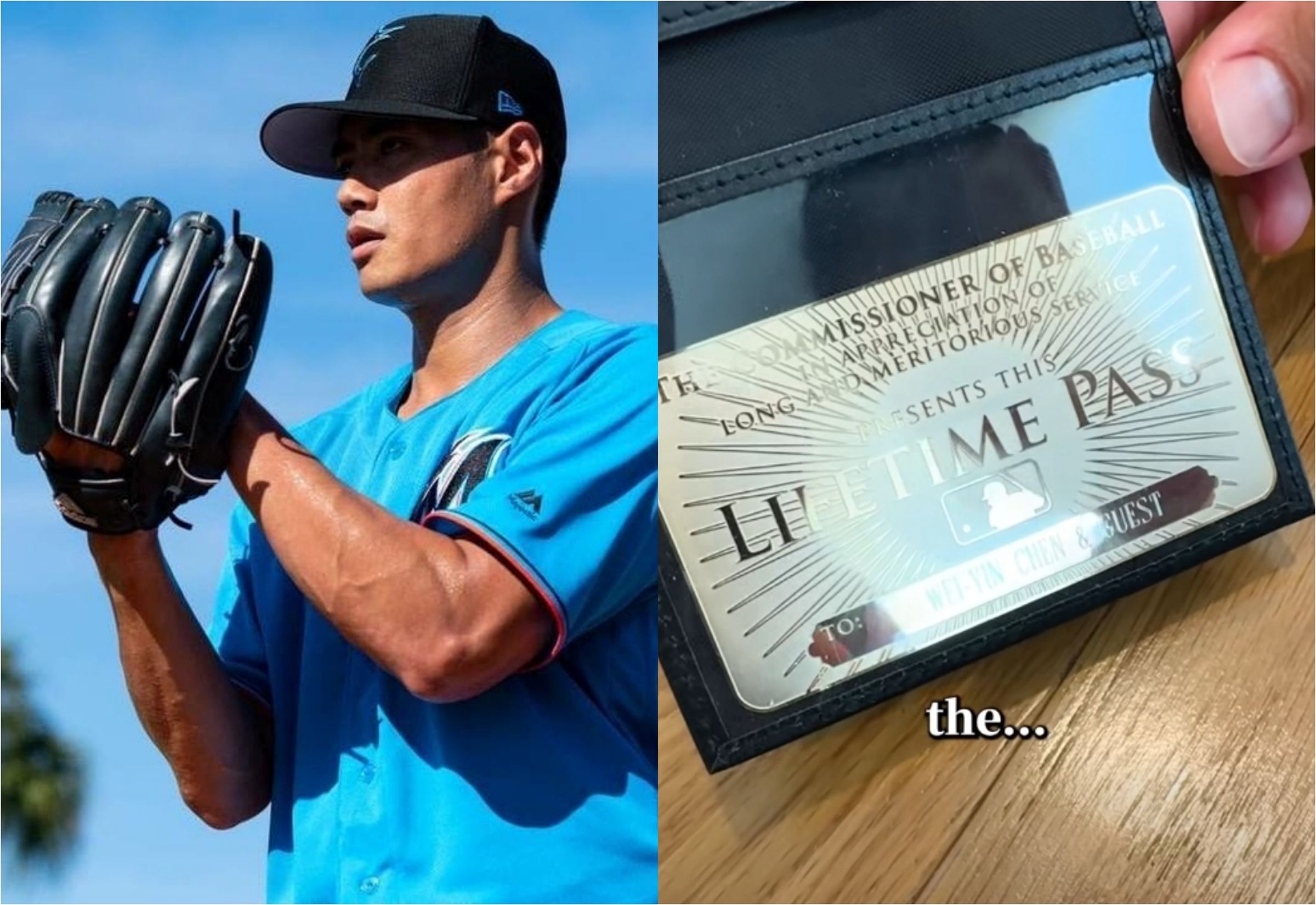 陳偉殷開箱來自MLB的「傳說級金卡」。（翻攝自陳偉殷臉書）