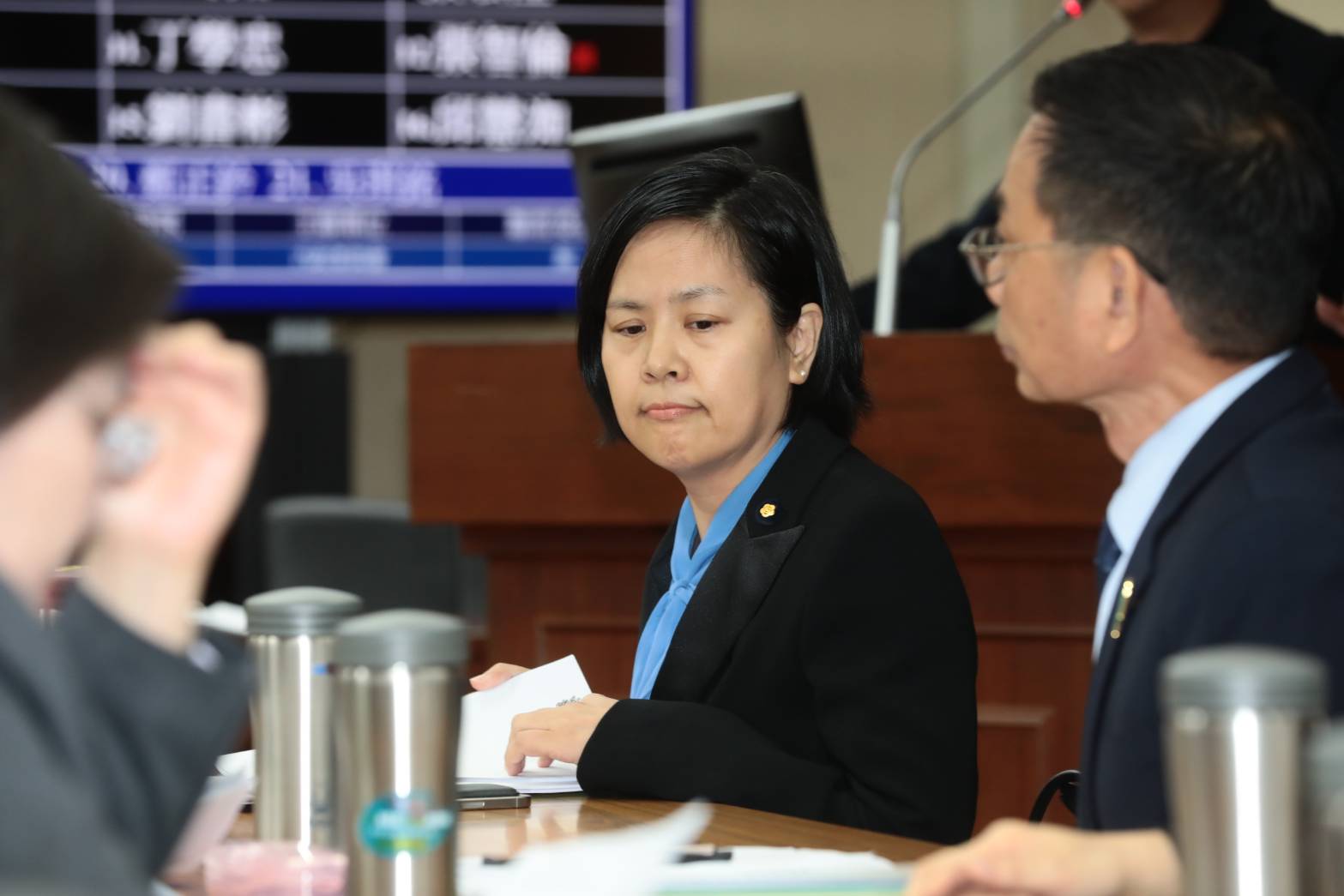 中配李貞秀近日爭議持續爆出，民眾黨中央委員會上，決議將她送交中央評議委員會裁處。（鏡報林煒凱攝）