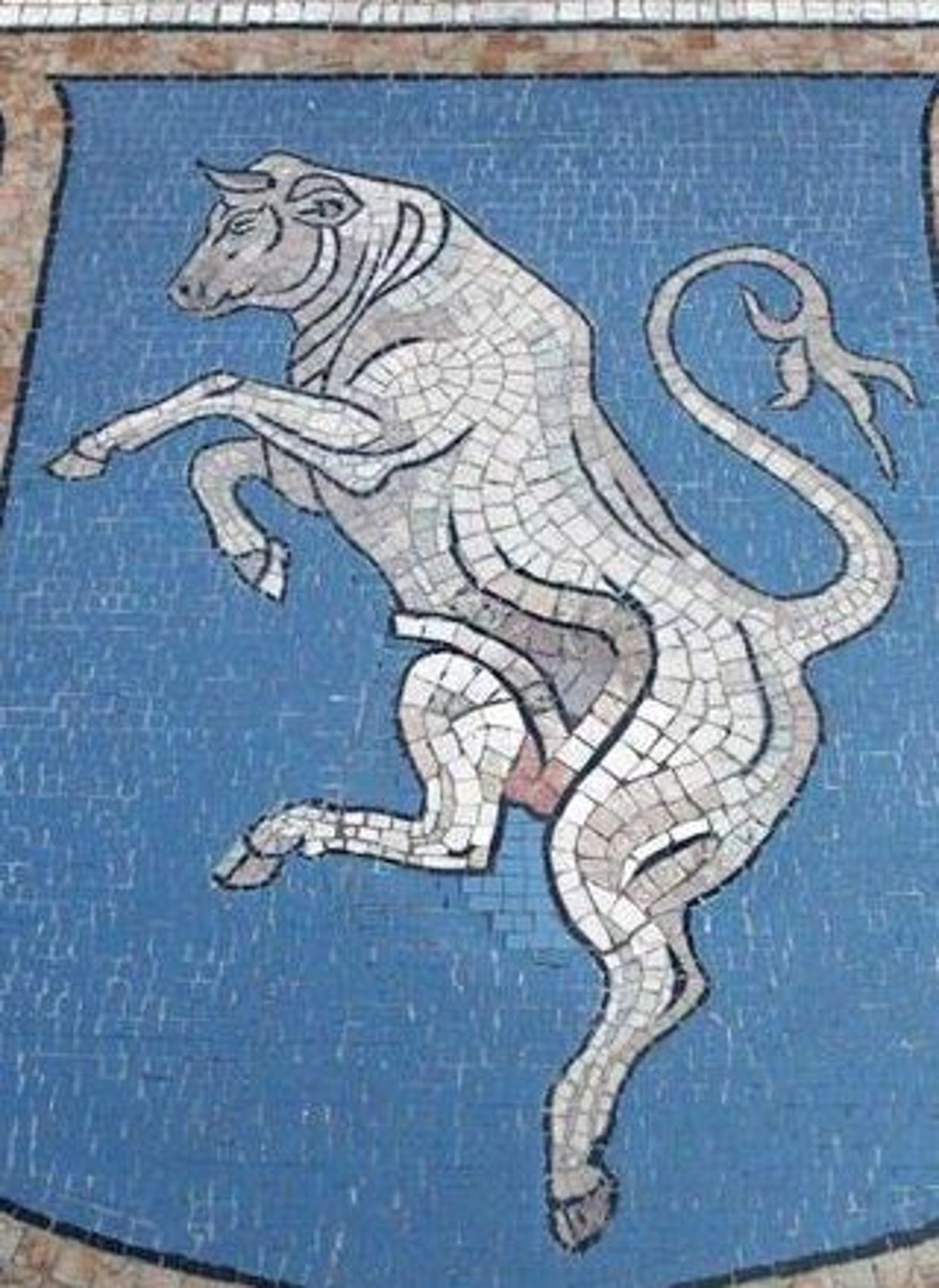 過去的幸運公牛馬賽克作品
