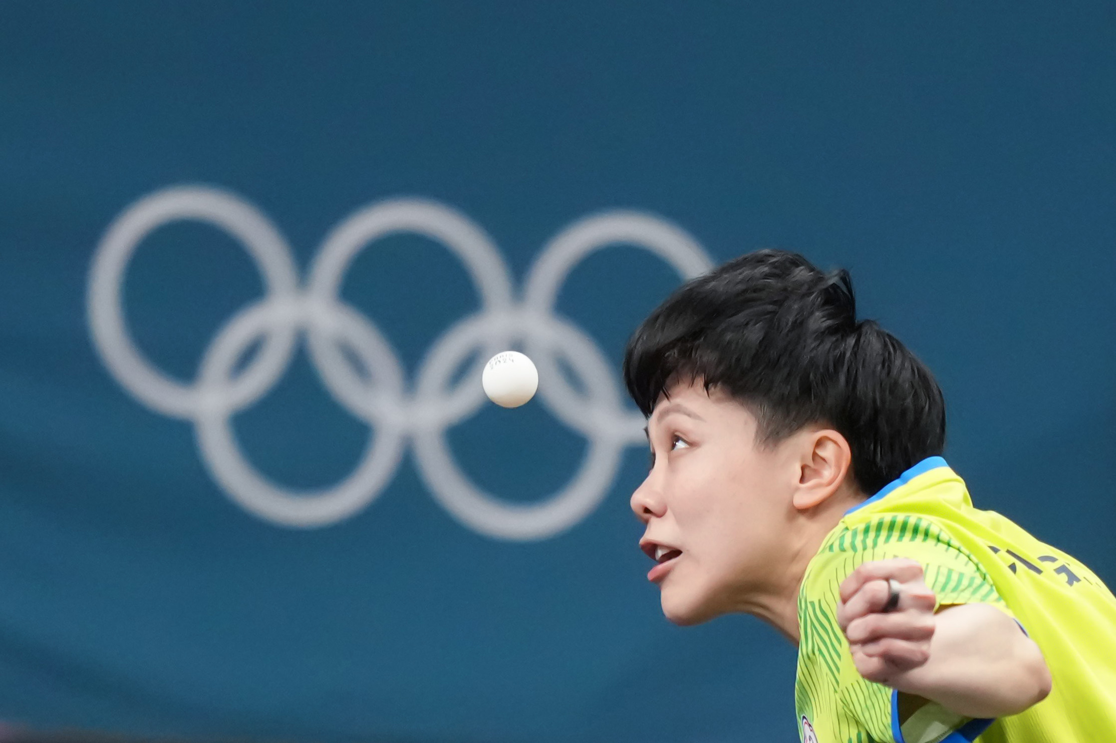 鄭怡靜在桌球女單32強賽中，成功挺住氣勢闖進16強賽。（中華奧會提供）