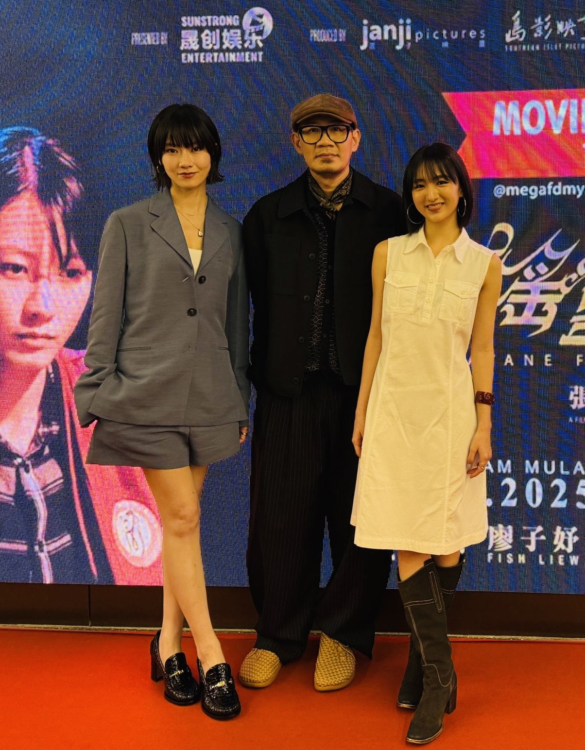 《搖籃凡世》10日在大馬首映，導演張吉安帶著2位女主角廖子妤、許恩怡出席，吸引700多人來觀影（海鵬提供）
