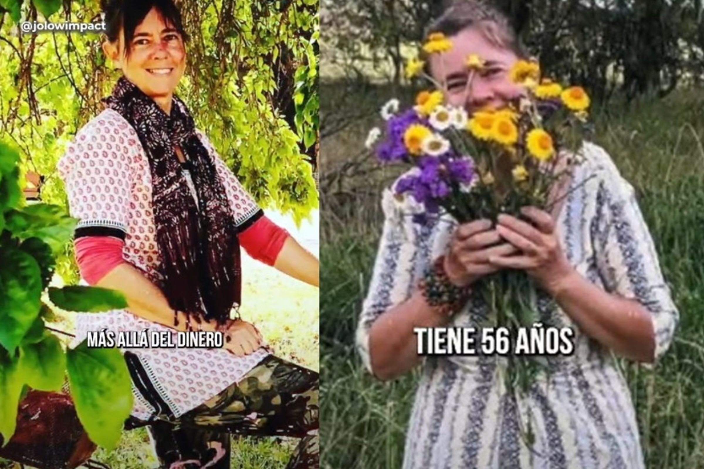 澳洲婦人喬10年沒花過一毛錢,靠勞動換取住宿,並自己耕種自給自足。(翻攝X@RevistaSemana)