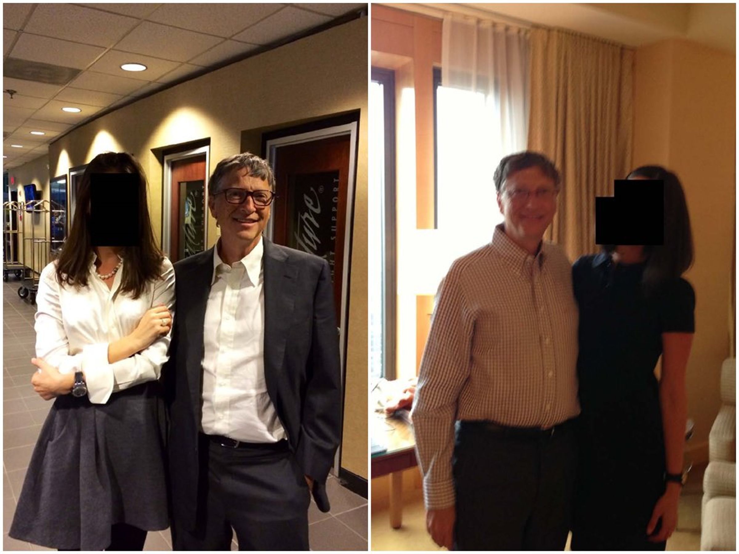 比爾蓋茲與不明女子合照,他已經數次出現在艾普斯坦遺產的照片中。(翻攝 House Oversight Committee)