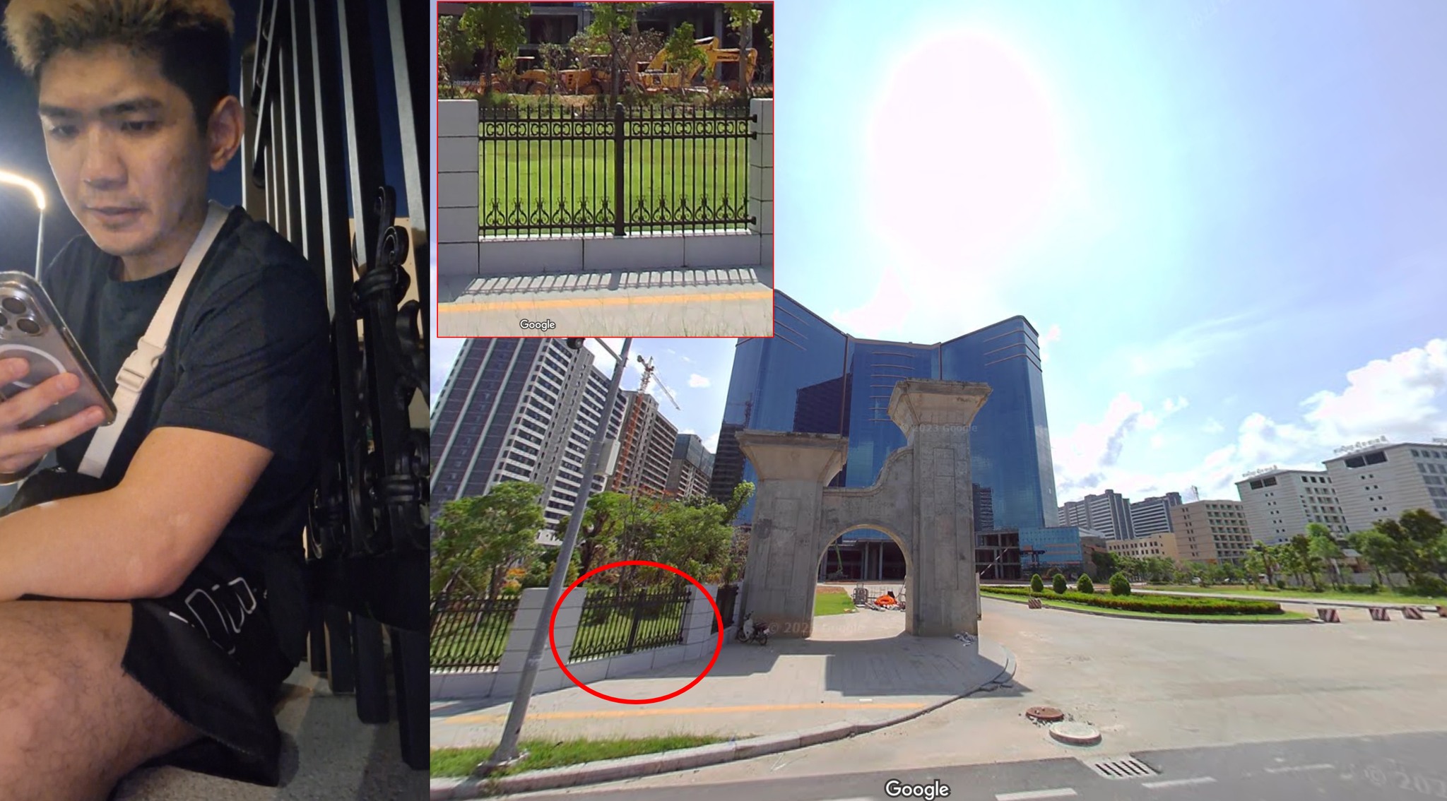 對於晚安小雞擅闖施工大樓探險,四叉貓一查街景地圖瞬間無言。(翻攝自臉書@劉宇)