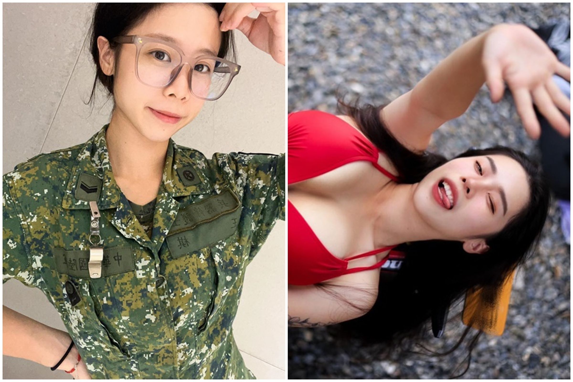 正妹兵器修護士因有著超強童顏以及火辣身材,引發網友暴動。(翻攝自77_212121 IG)