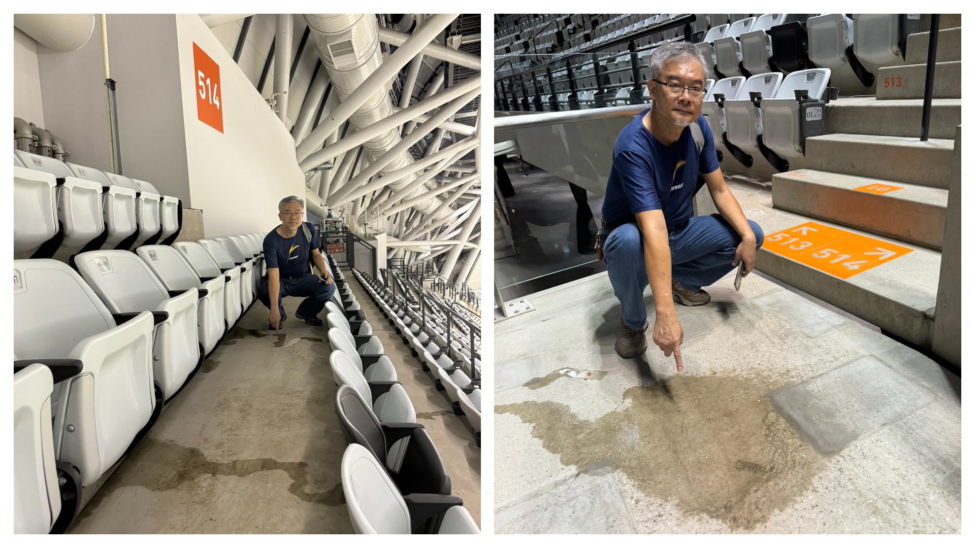 對於大巨蛋漏水問題遲遲未改善，體育局鐵腕開罰遠雄120萬並按日累罰。（北市府提供）