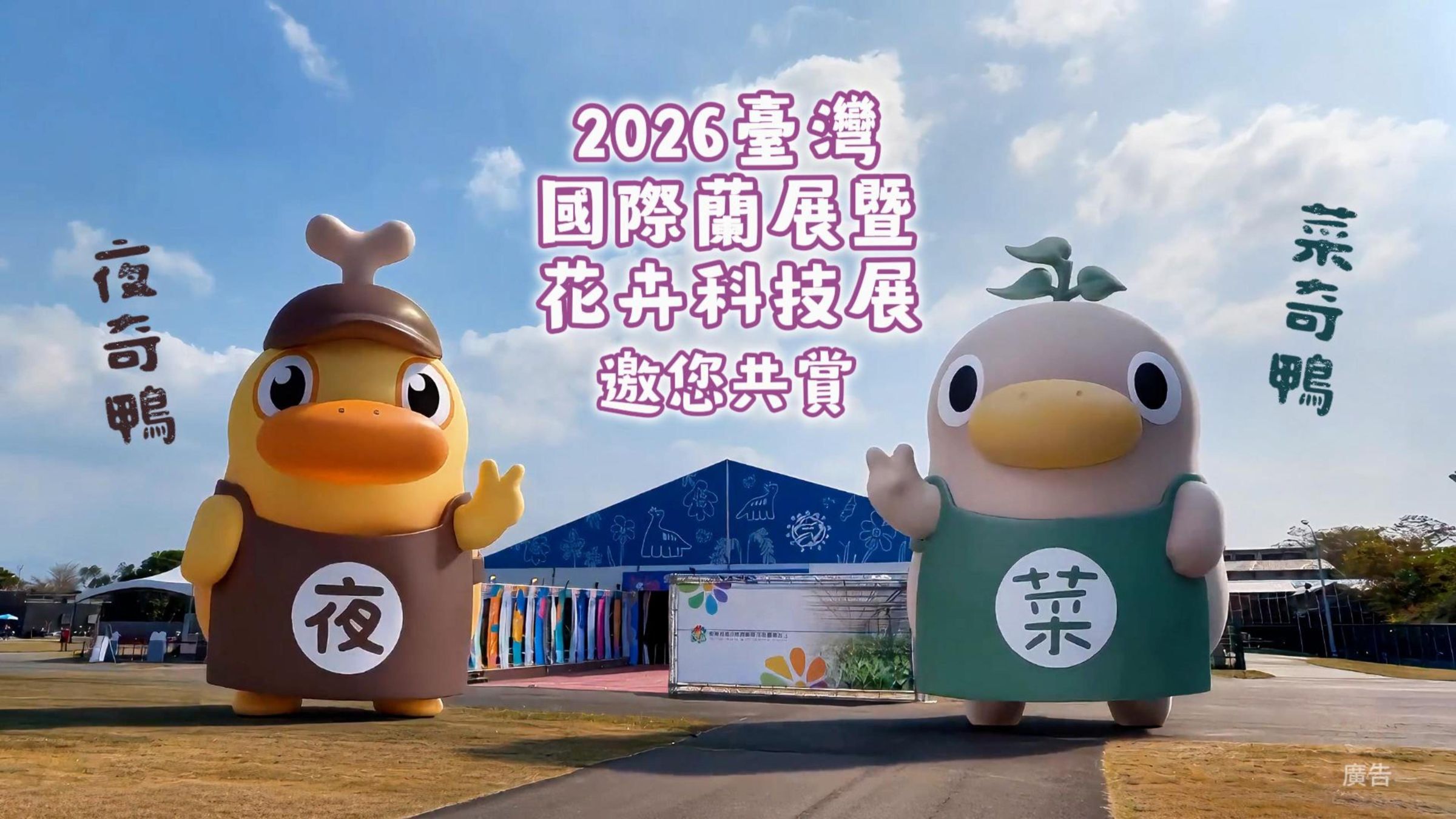 2026臺灣國際蘭展登場，最呆盟公務員菜奇鴨、夜奇鴨一起出任務！