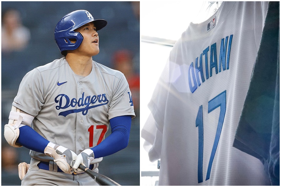 大谷翔平明年在洛杉磯道奇的首場主場賽事，最貴票價竟來到30萬元。（左圖合成圖、翻攝自推特@TheAthletic，右圖翻攝自洛杉磯道奇臉書）