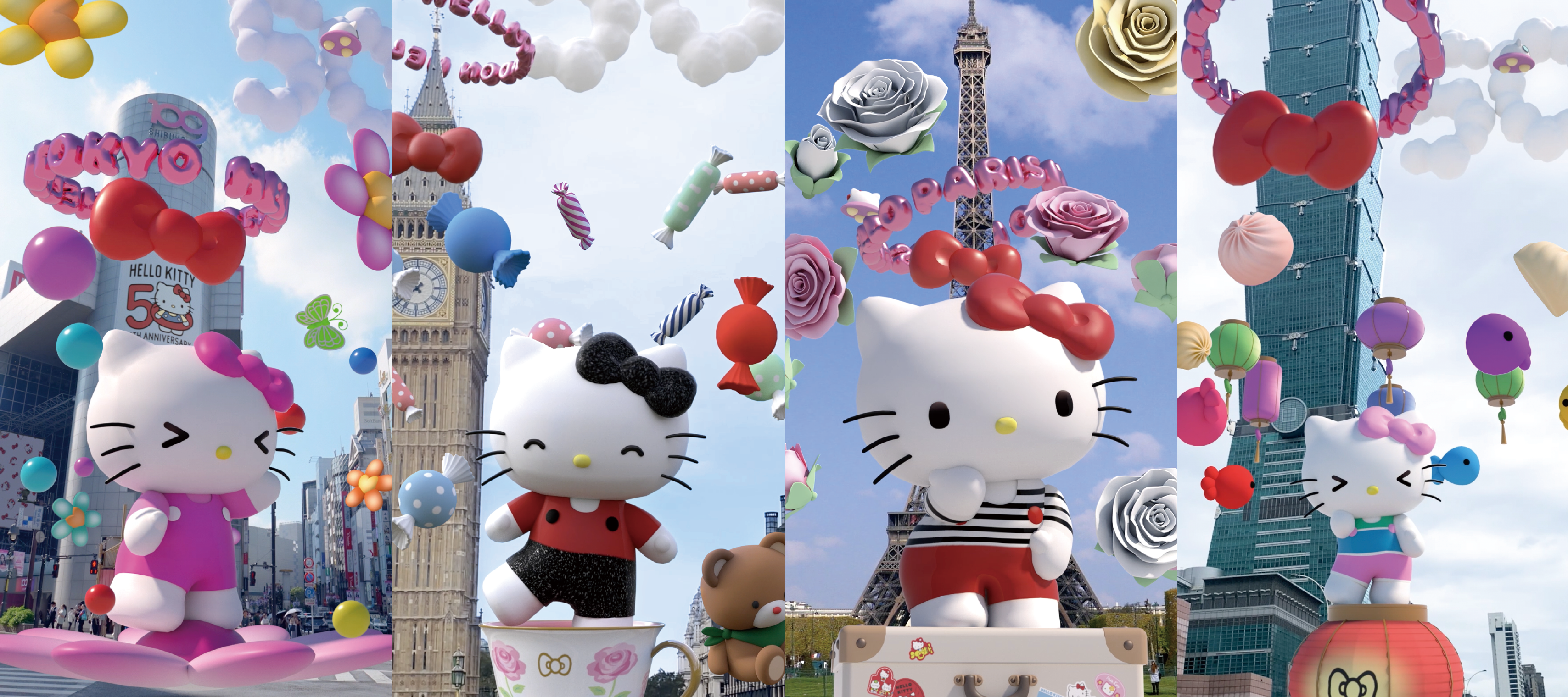 Hello Kitty超萌AR互動濾鏡，全球僅5大城市限定推出。（台灣三麗鷗股份有限公司提供）